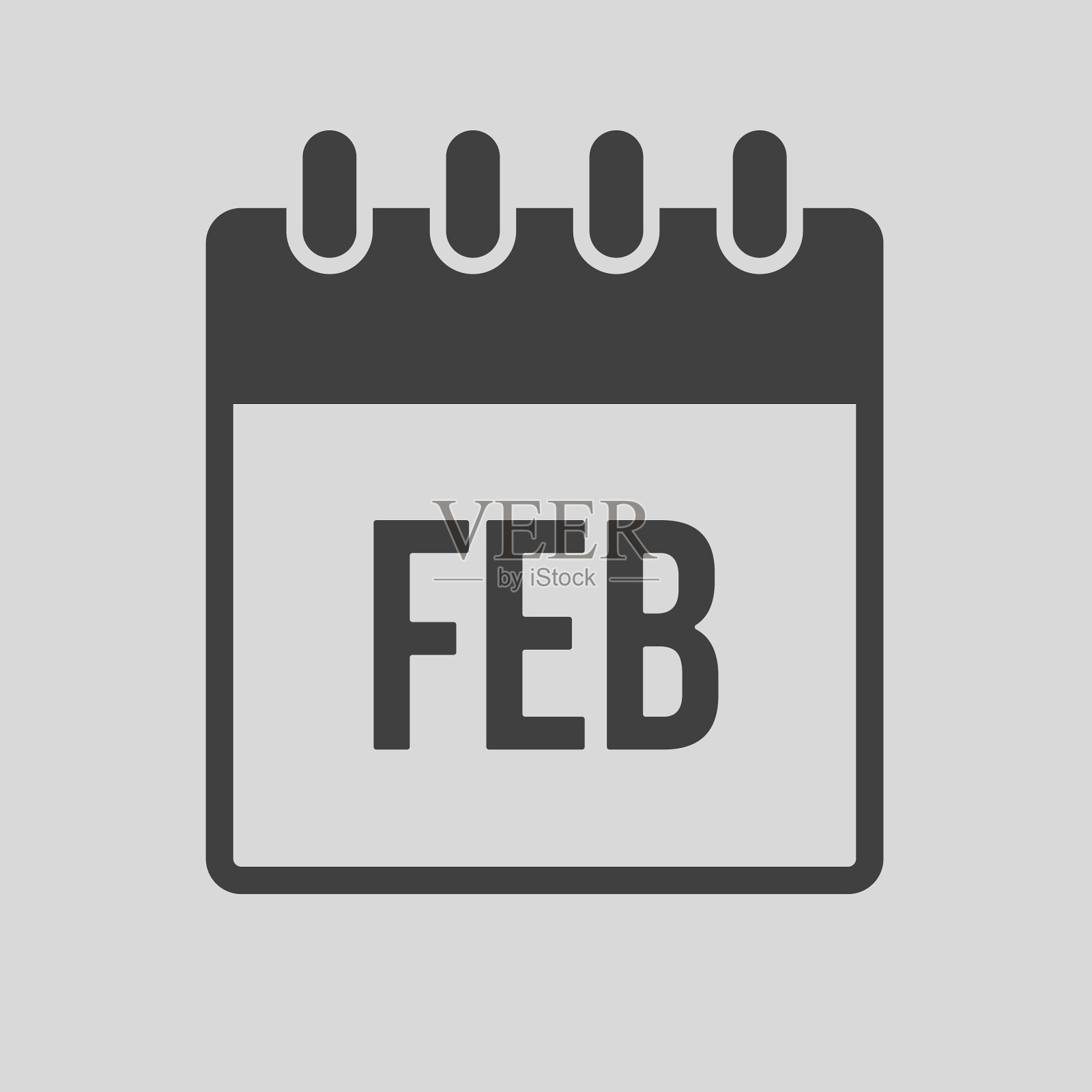 图标日日历冬季月二月插画图片素材