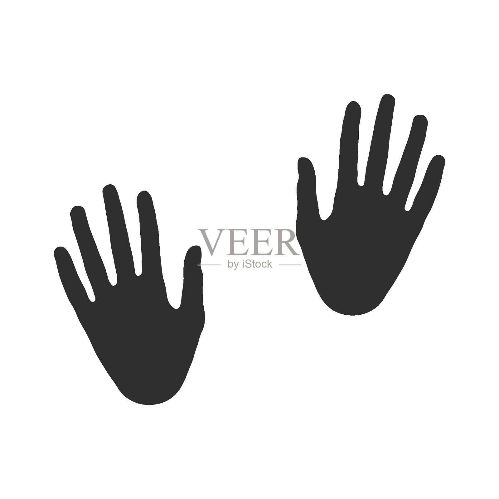 人手轮廓。人类掌纹图标。设计元素图片