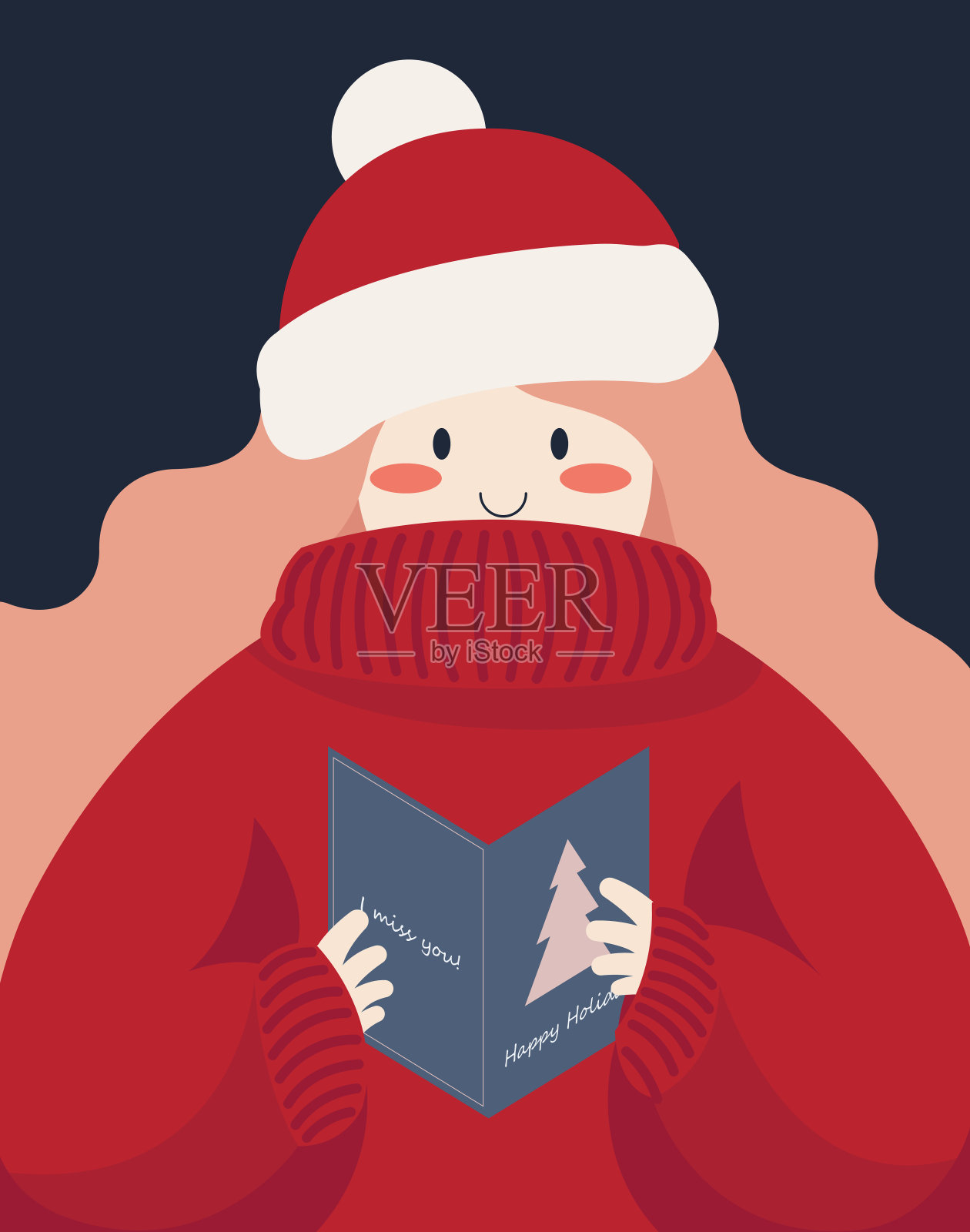 圣诞快乐，恭贺新禧。插画图片素材