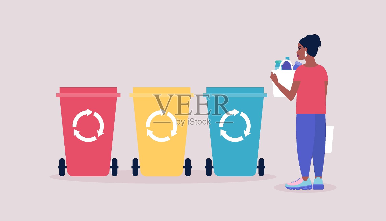 分类垃圾插画图片素材