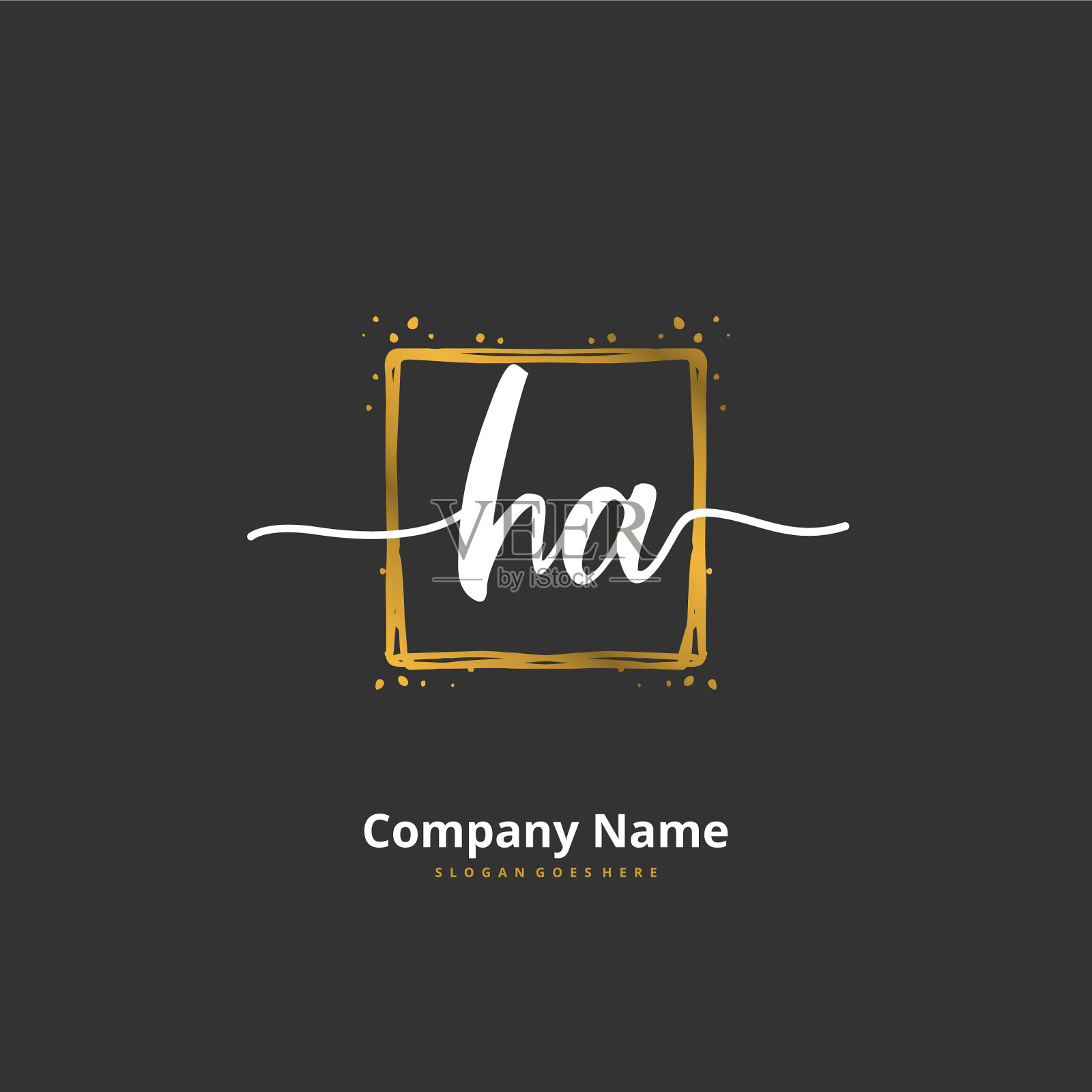 H a ha最初的手写和签名标志插画图片素材