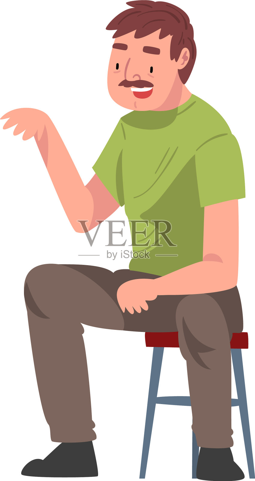 穿着便服的男人坐在椅子上聊天设计元素图片