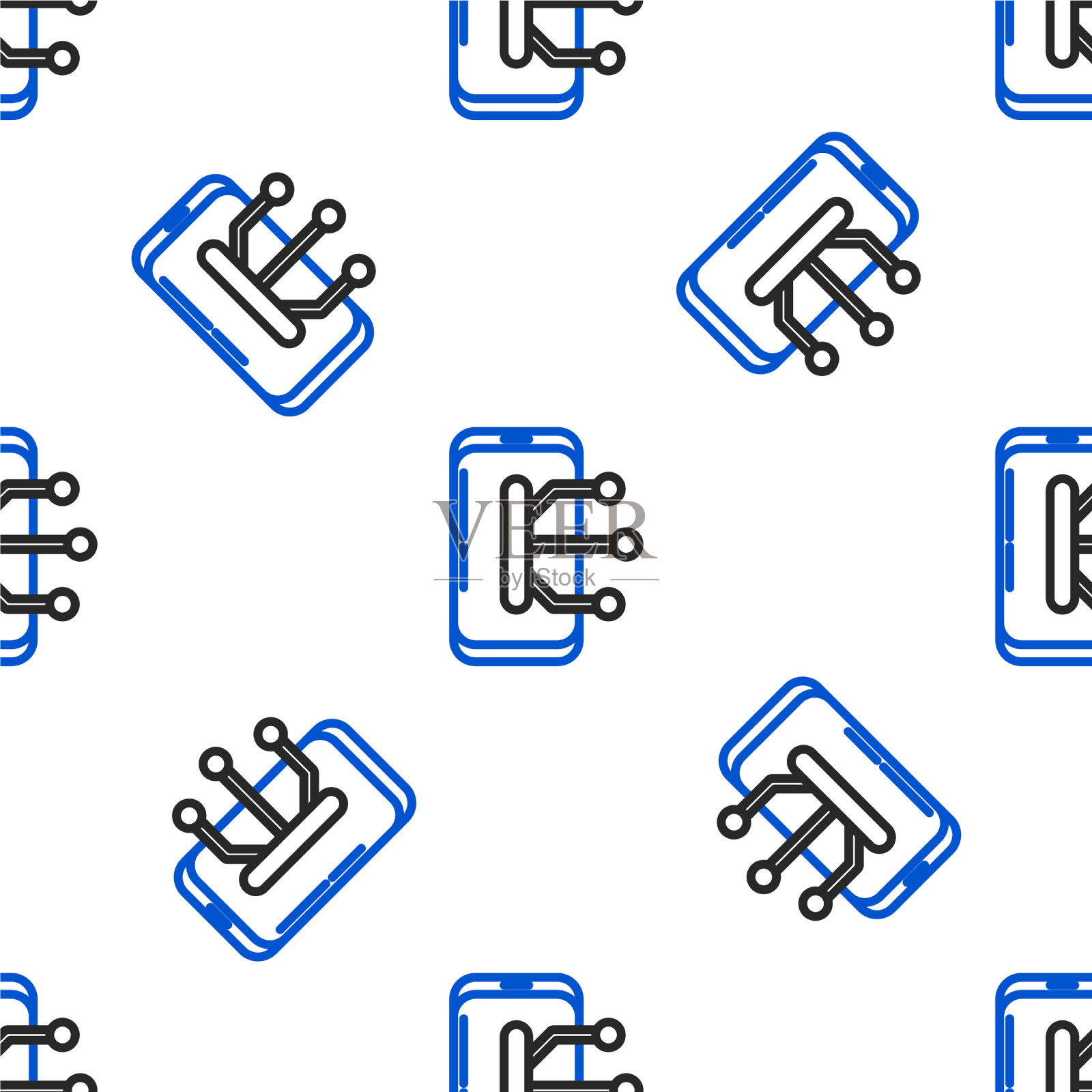 Line智能手机孤立的手机图标插画图片素材