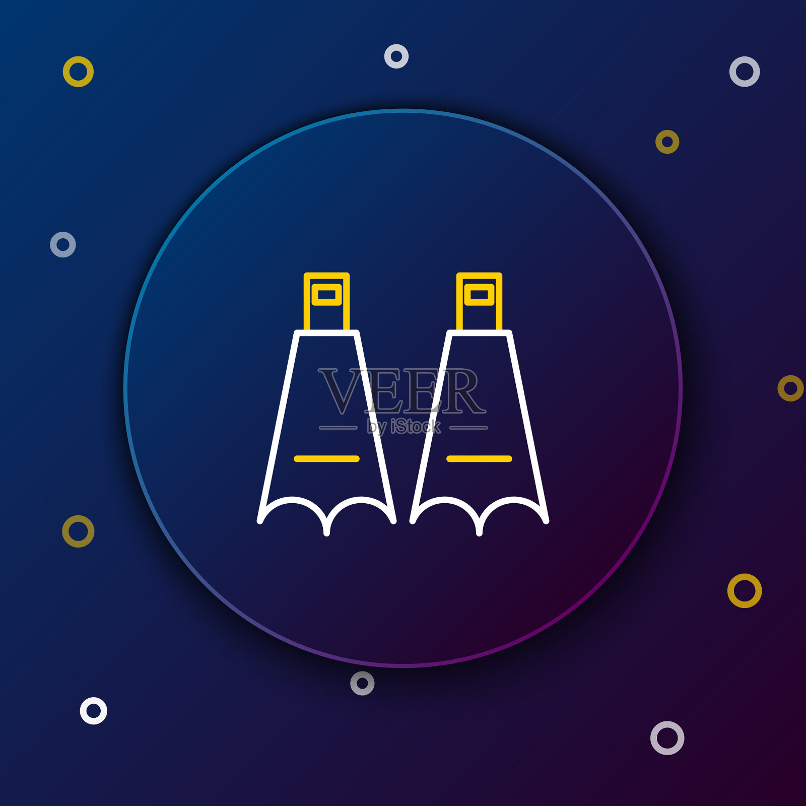 行橡胶脚蹼游泳图标隔离插画图片素材