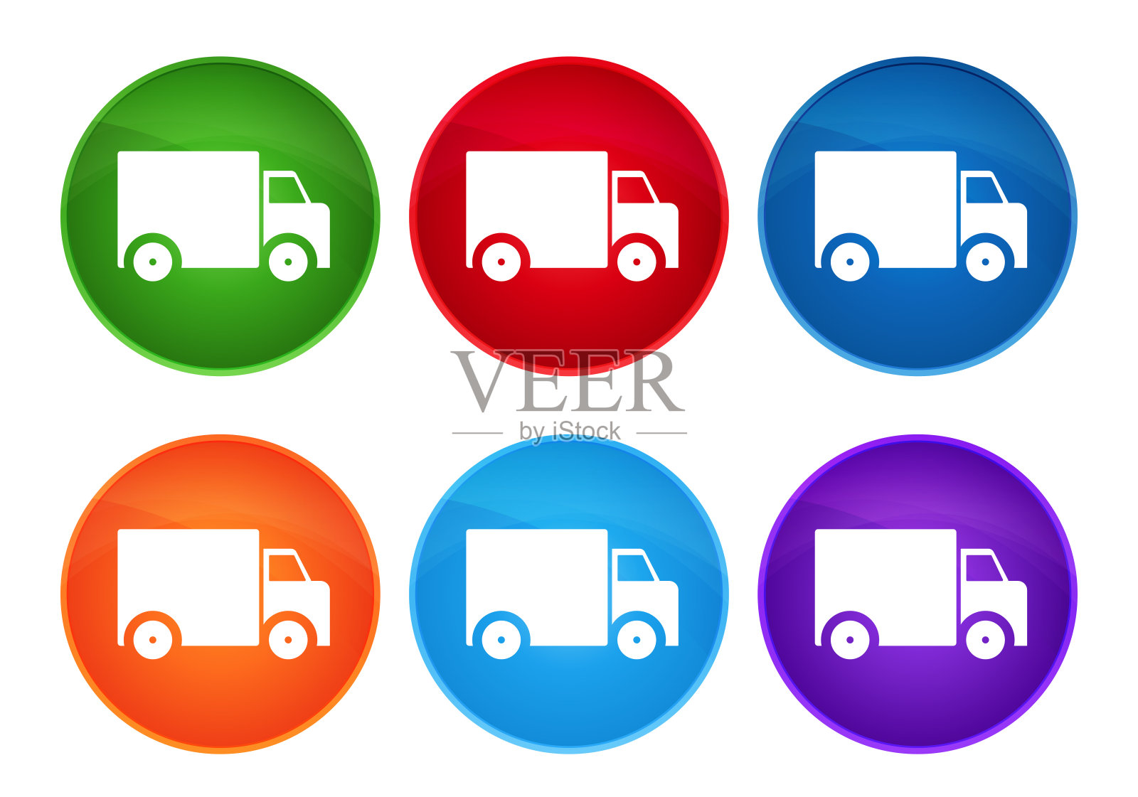 货车图标超圆按钮设置玻璃设计图标素材