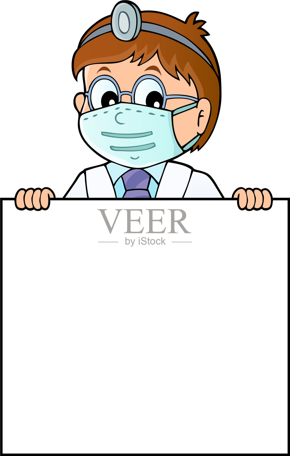 医生手持空白面板主题图像1插画图片素材