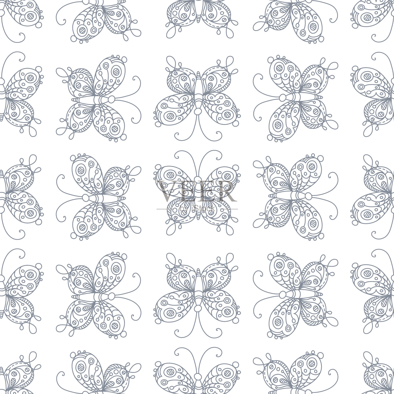 无缝模式蝴蝶插画图片素材