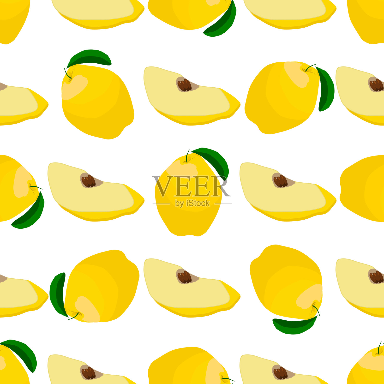 主题上大的彩色无缝木瓜插画图片素材