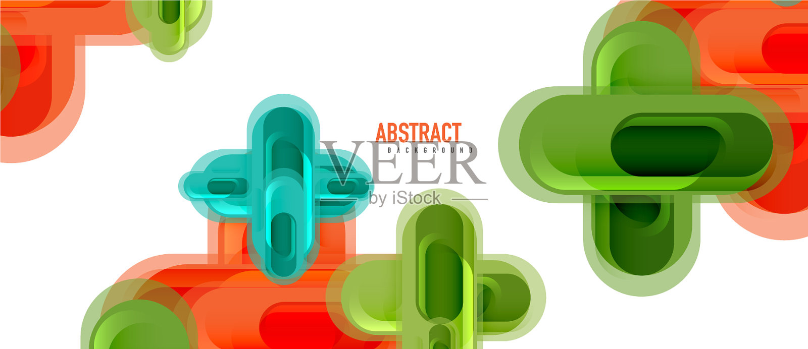 现代玻璃十字形抽象插画图片素材