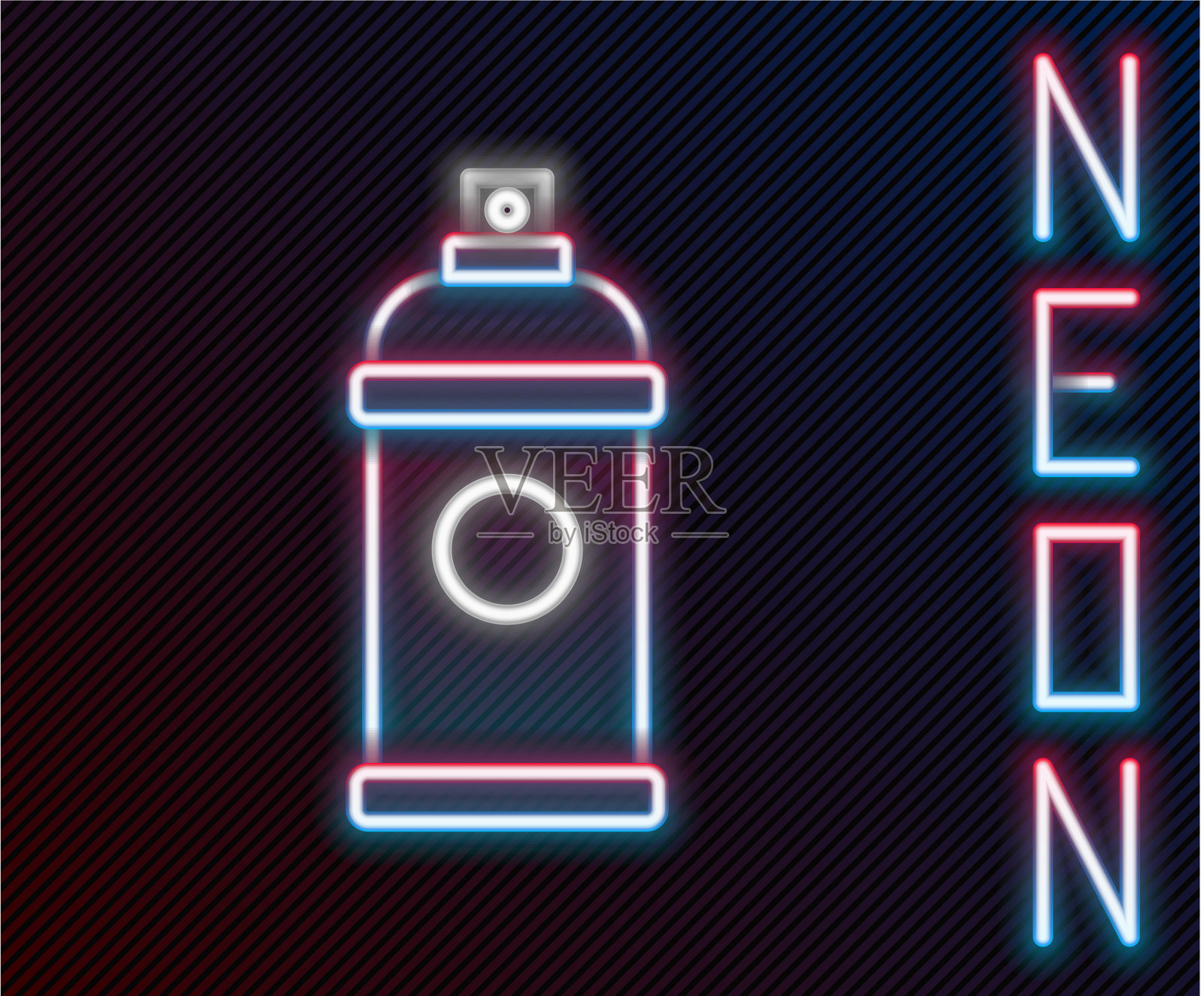 发光的霓虹线喷漆可以隔离图标插画图片素材