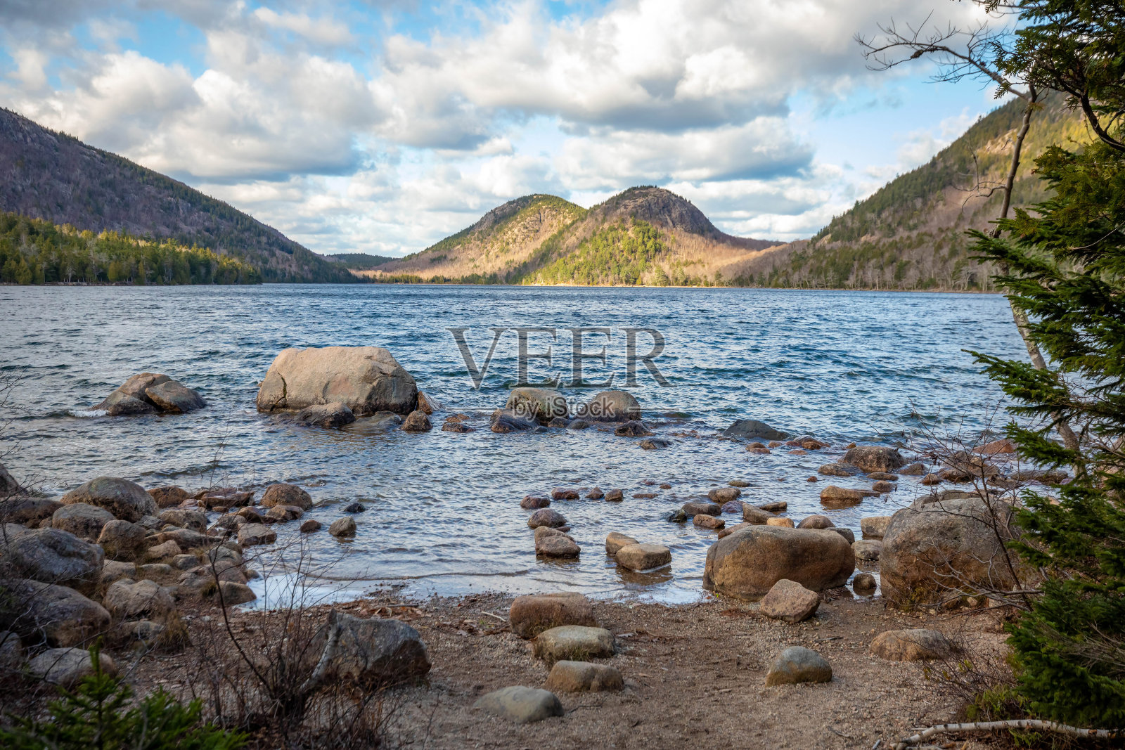 阿卡迪亚国家公园的约旦池塘风景照片摄影图片