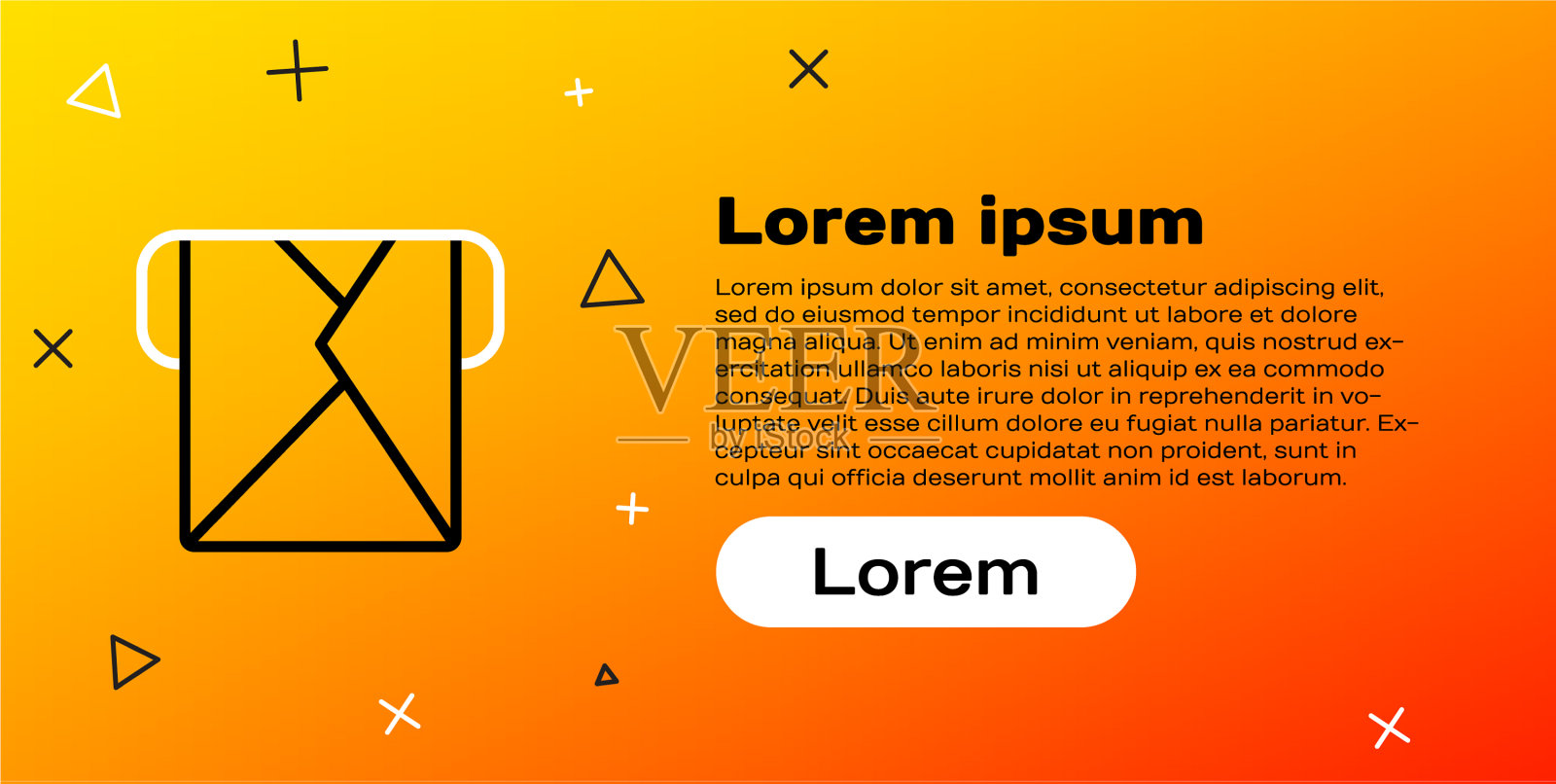 线信封图标隔离在黄色背景上插画图片素材