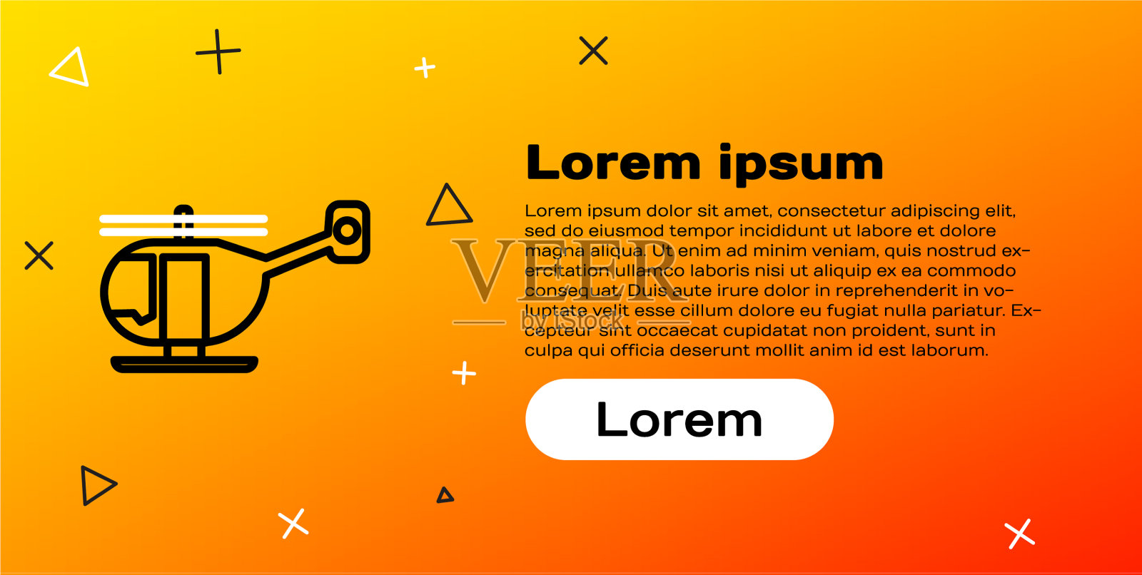 线直升机飞行器图标孤立上插画图片素材