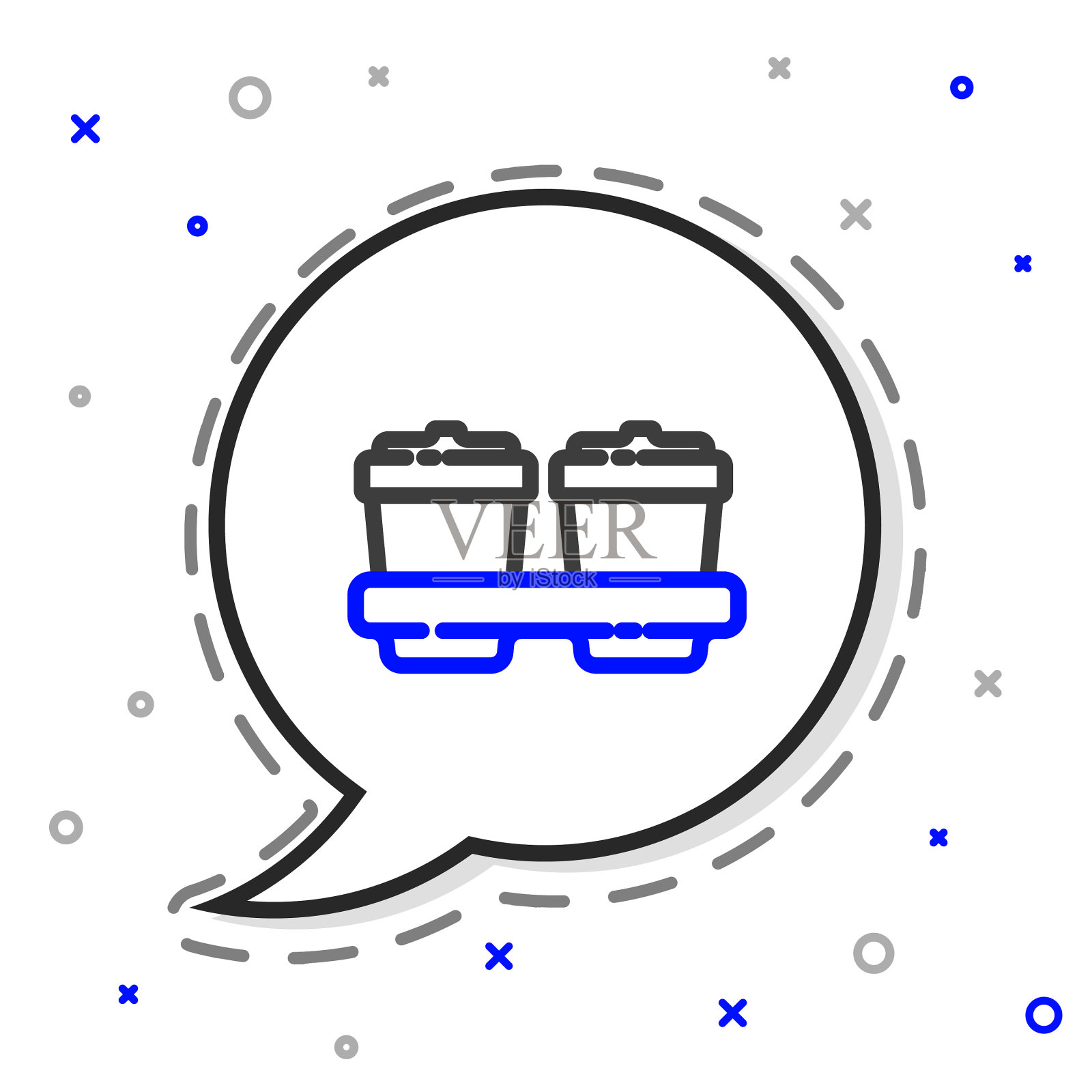 线咖啡杯去图标孤立在白色图标素材