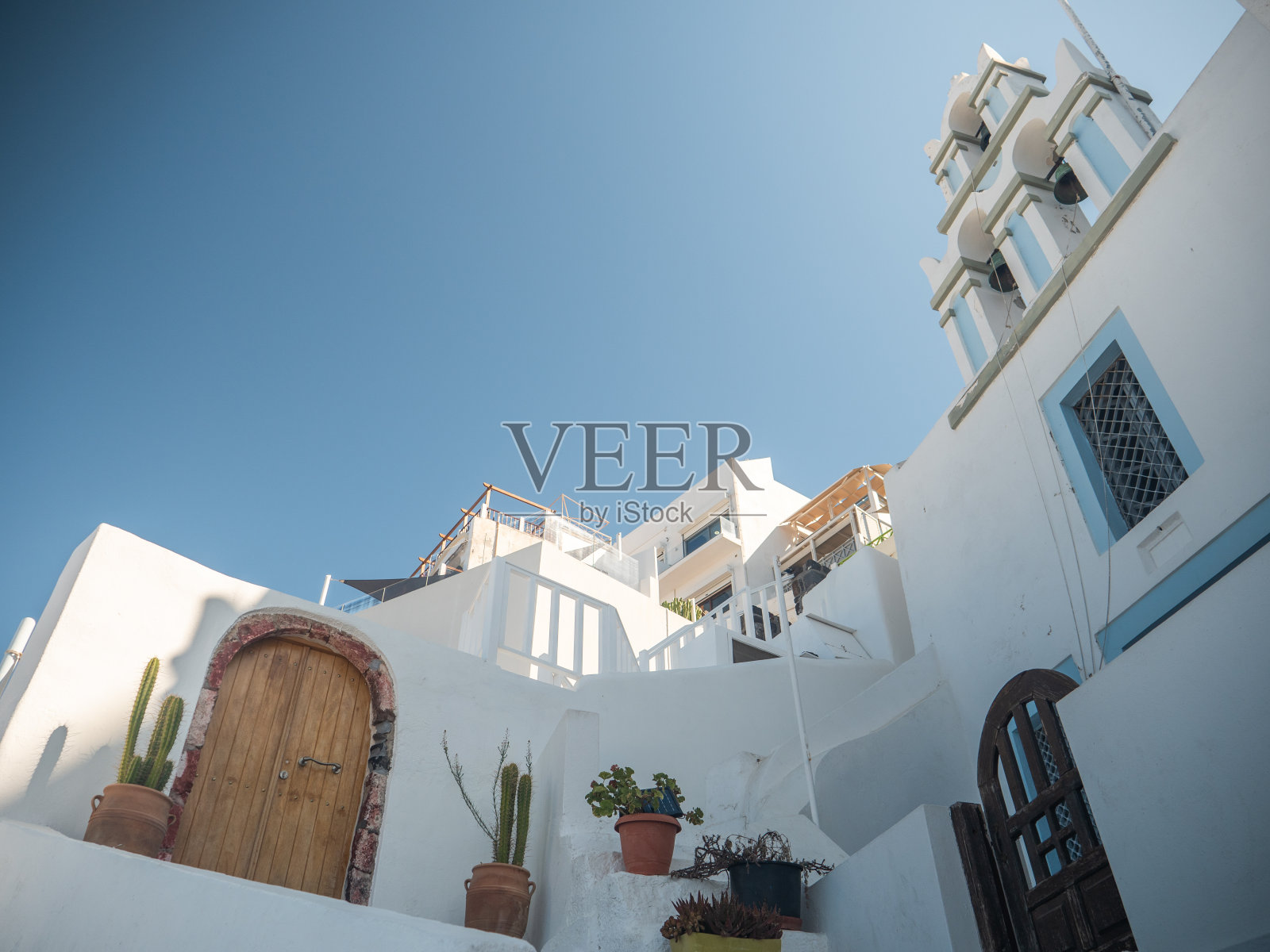 希腊费拉的街道照片摄影图片