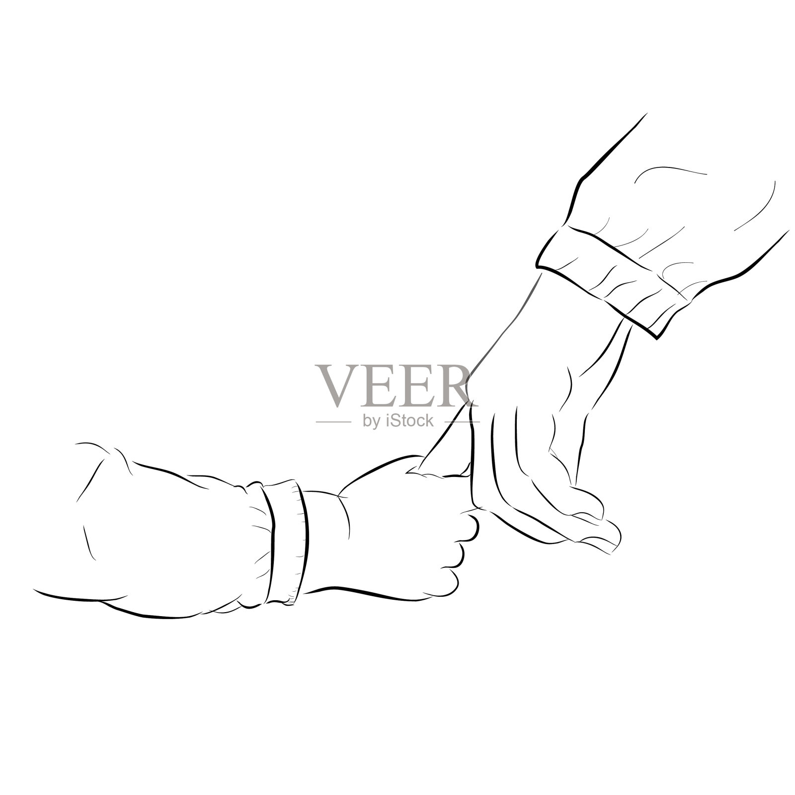 画出孩子和母亲手牵着手的样子设计元素图片