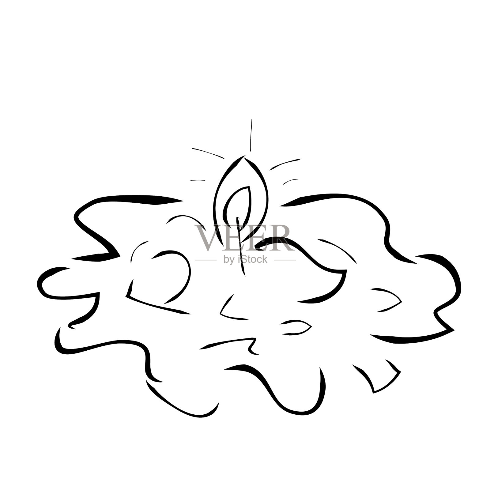 在透明效果下大致融化的蜡烛插画图片素材