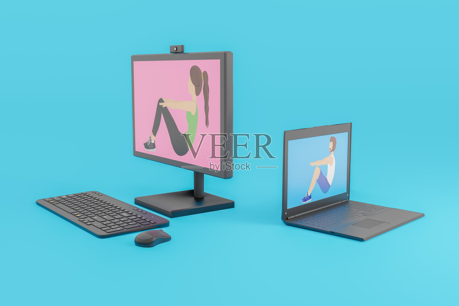 在线数字健身课程照片摄影图片