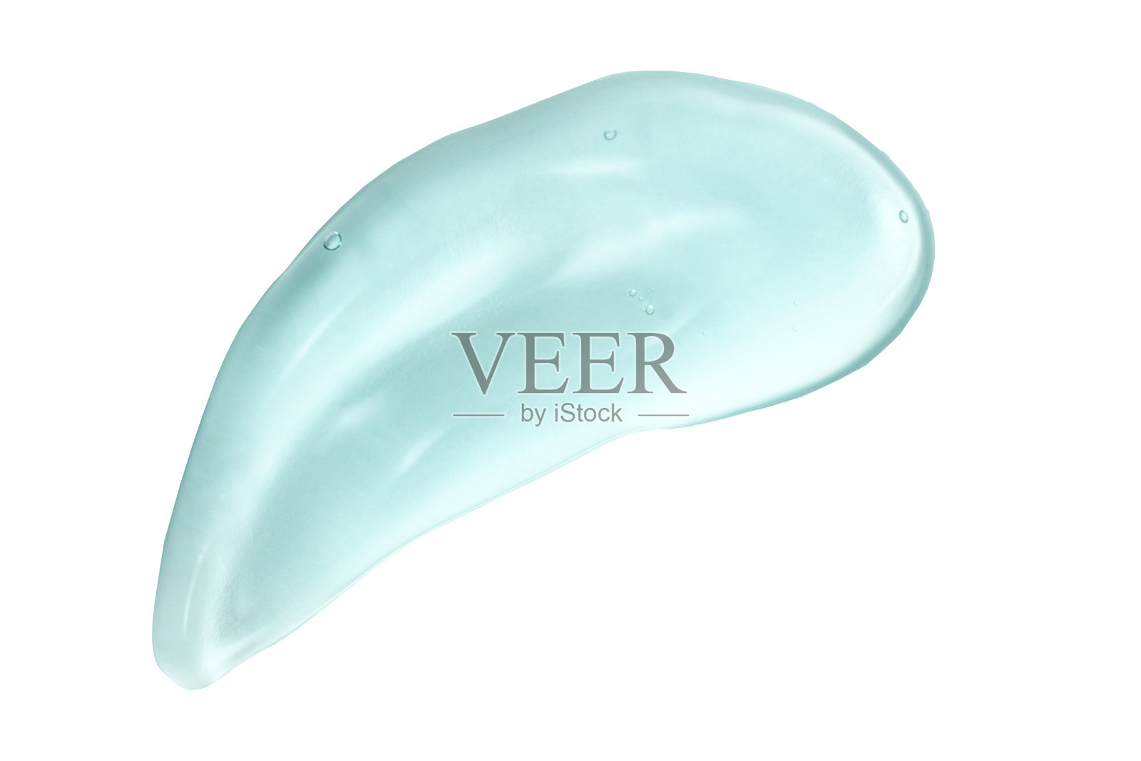 透明质酸血清斑点涂片污迹分离。透明皮肤护理蓝色凝胶纹理果冻产品样本特写。美容护肤液、洗发水、洁面乳、润滑剂、消毒液样品。照片摄影图片