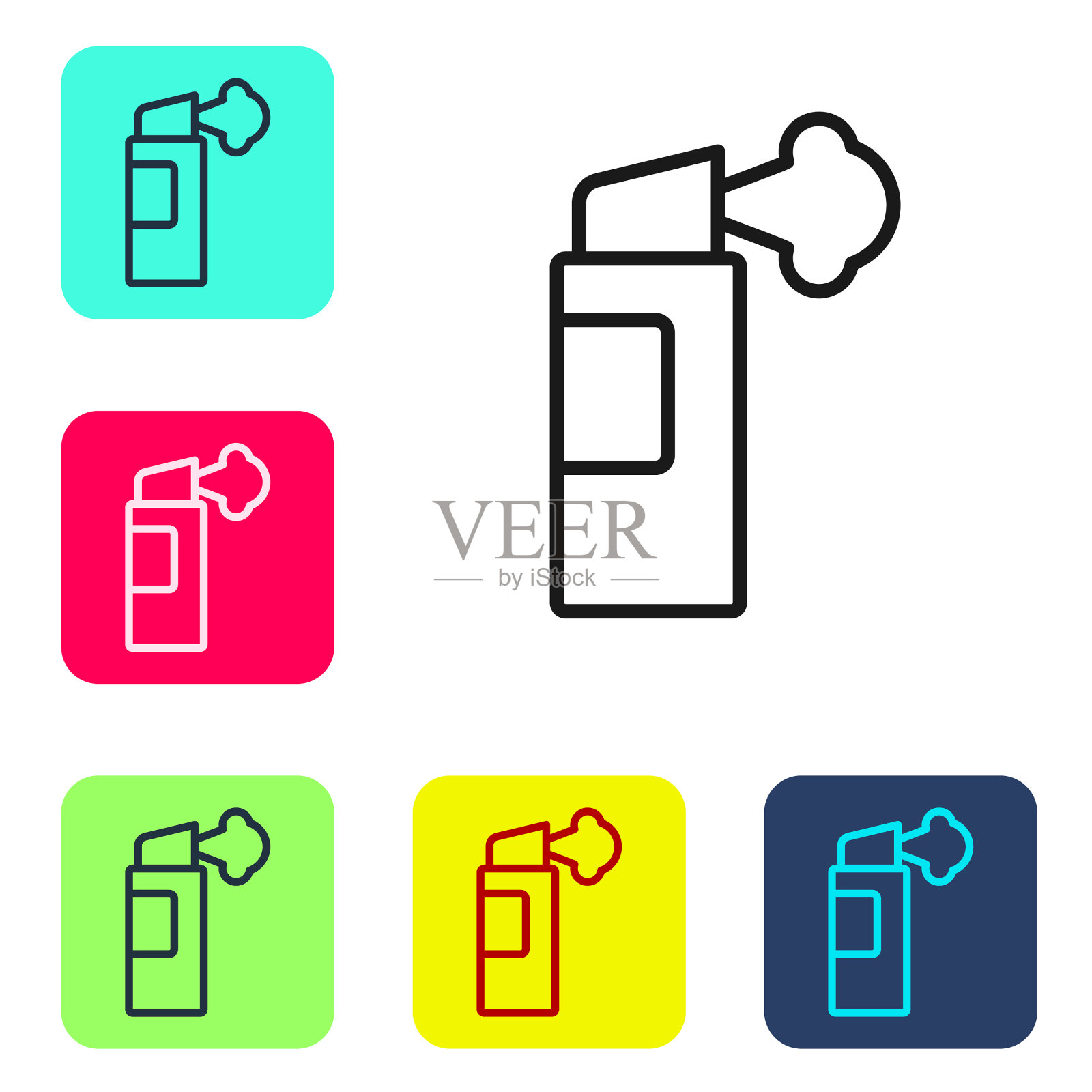 黑线胡椒喷雾图标孤立在白色插画图片素材