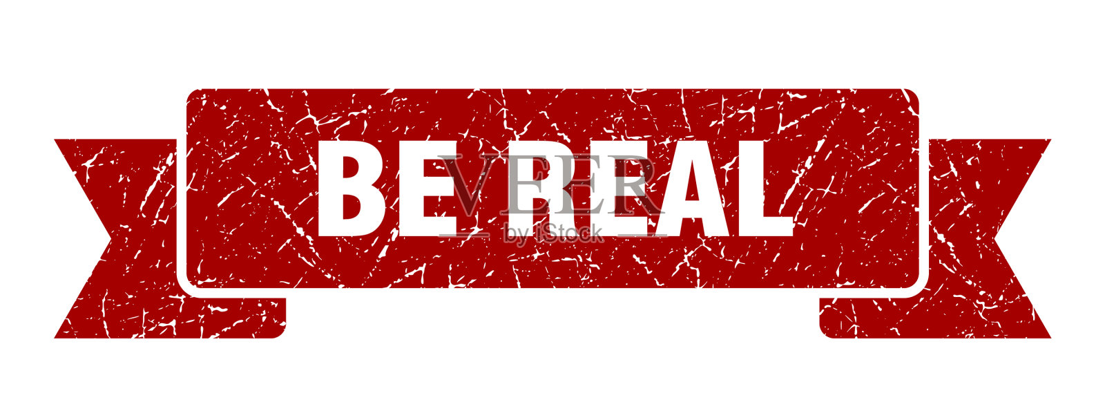 真正的丝带，真正的垃圾摇滚乐队标志，真正的插画图片素材