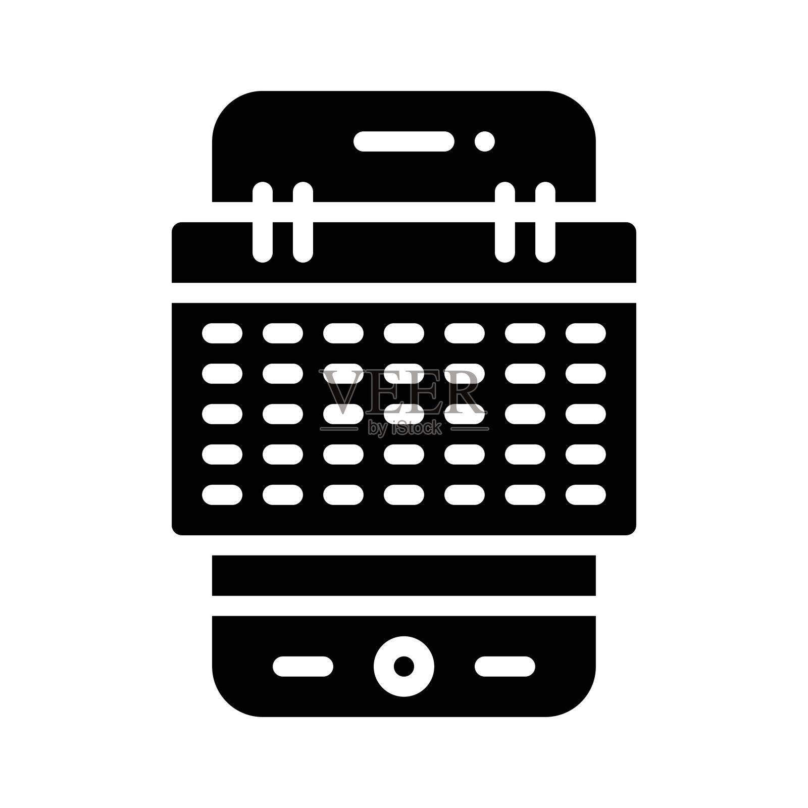 日历应用程序图标，移动应用程序矢量插图图标素材