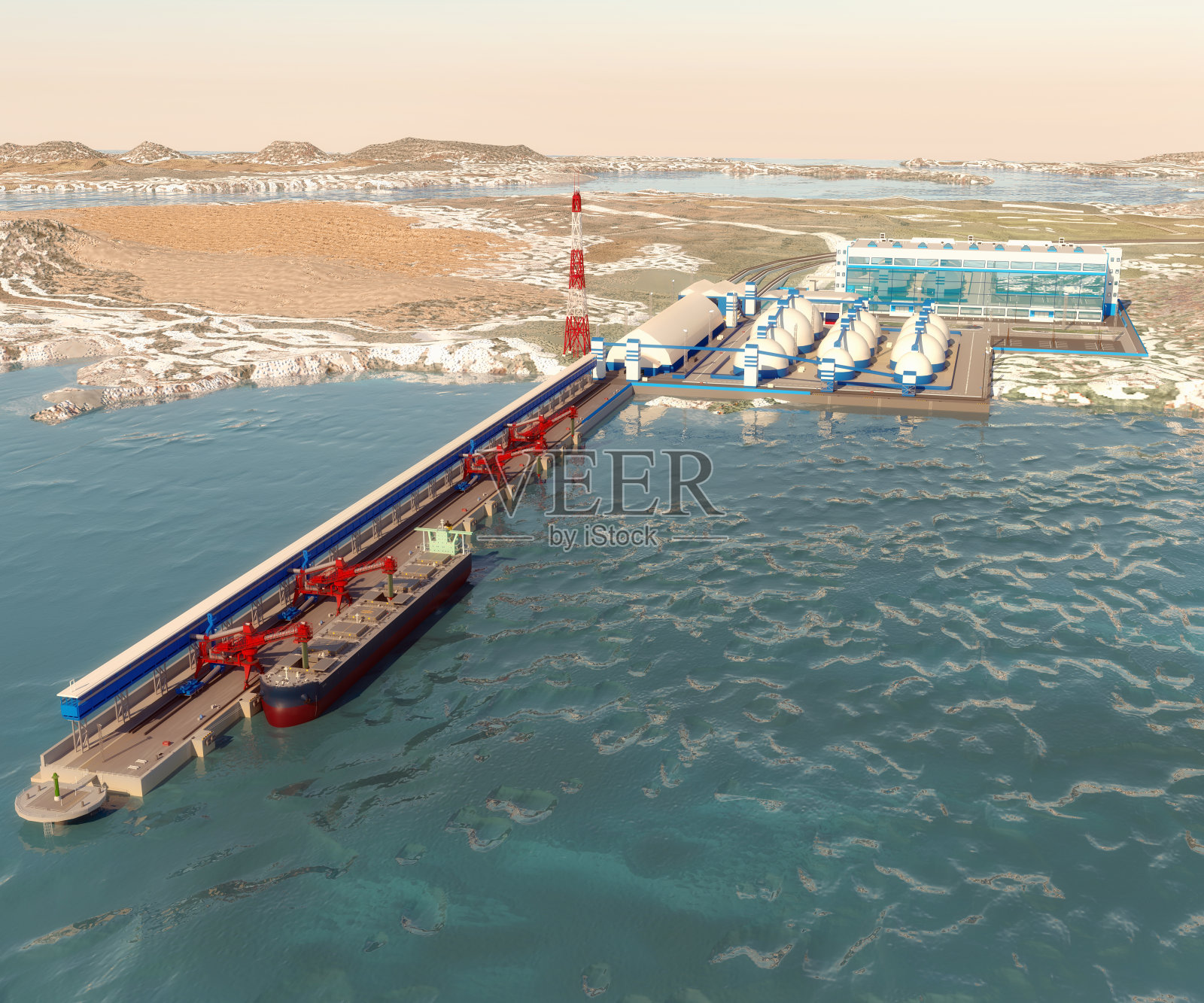 矿物肥料终端。3 d渲染照片摄影图片