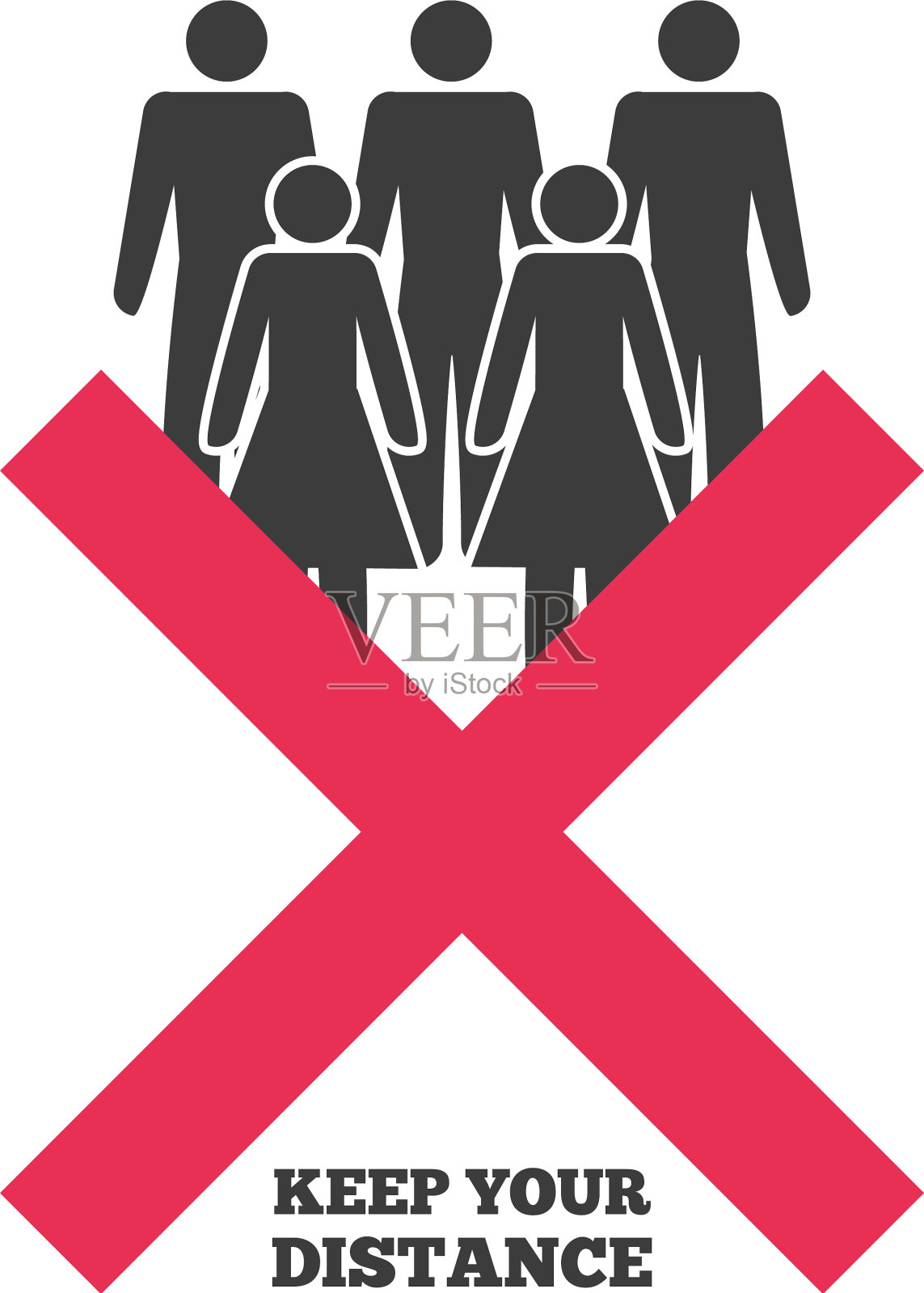 保持你的社会距离风险感染插画图片素材