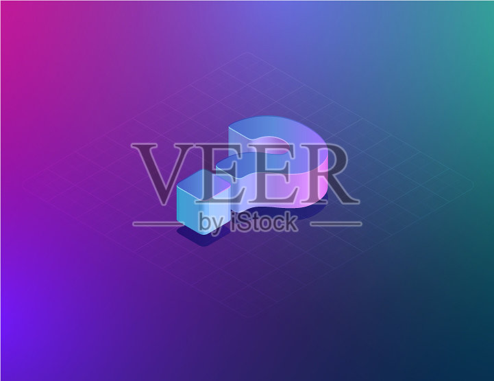 三dee技术字体问号字符插画图片素材