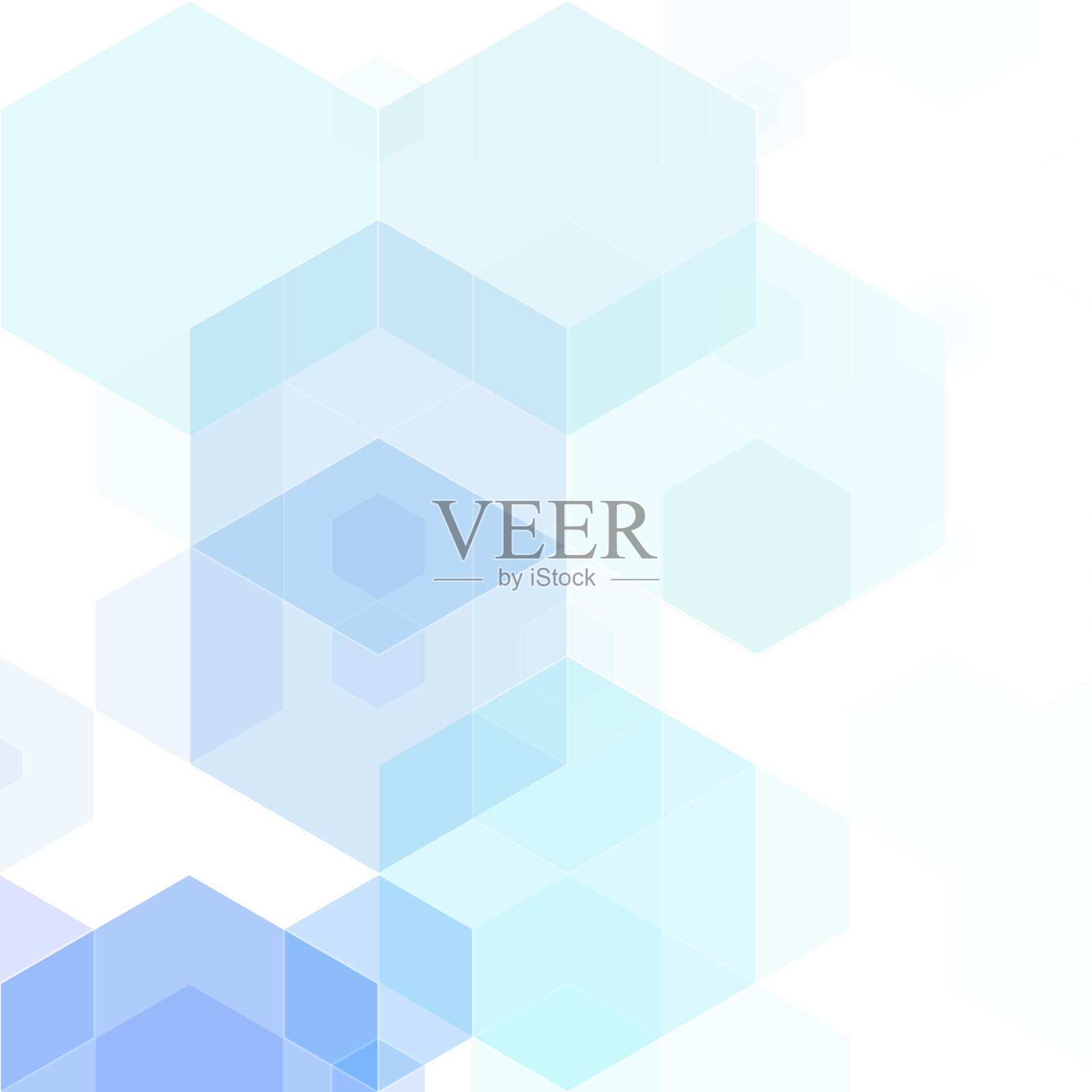 抽象科学背景六角形蓝色插画图片素材