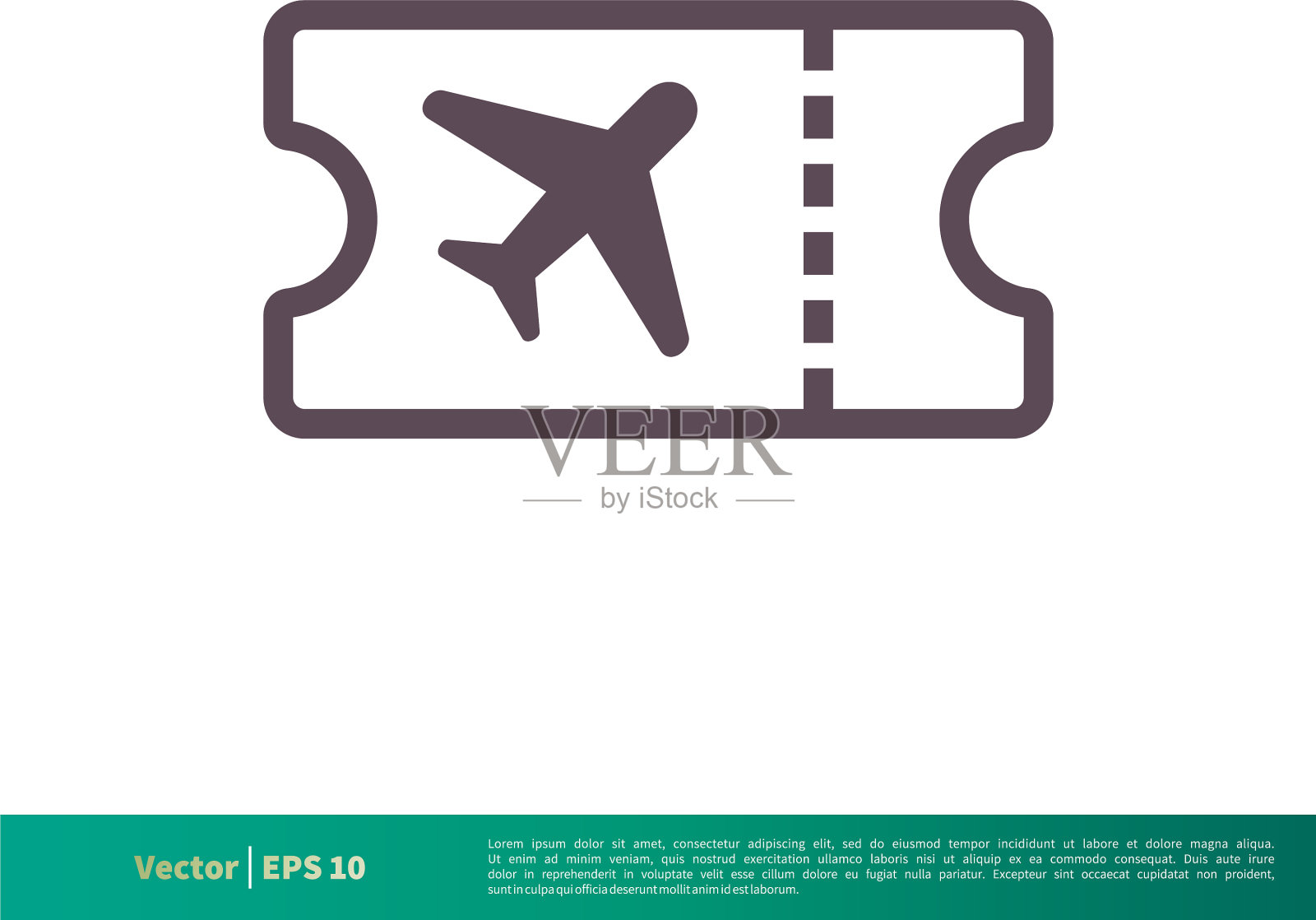 机票图标标志模板设计eps 10插画图片素材