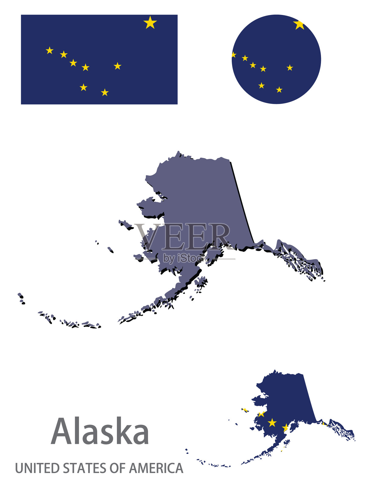 美国国旗和剪影插画图片素材