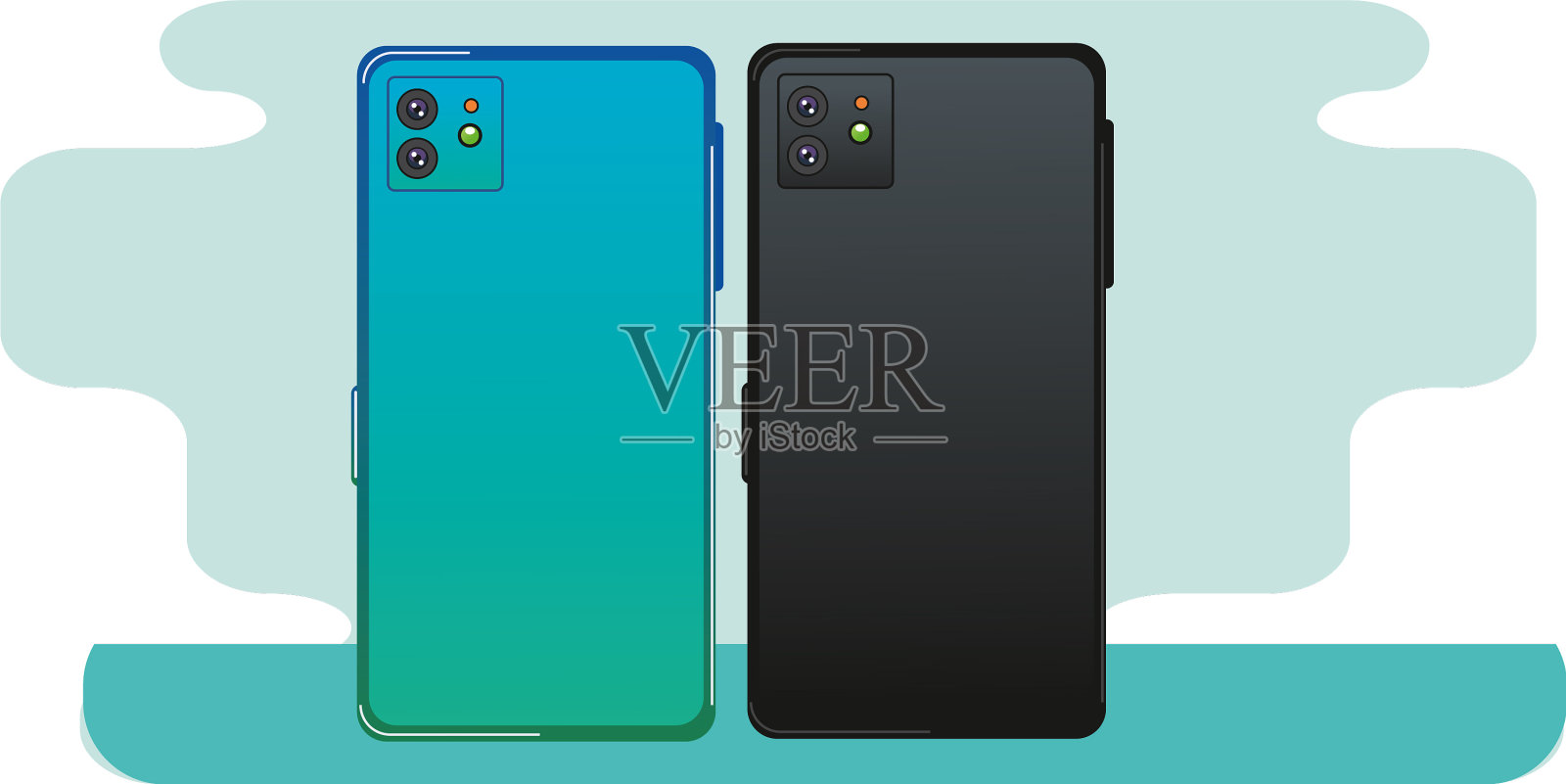 智能手机设备技术数字图标插画图片素材