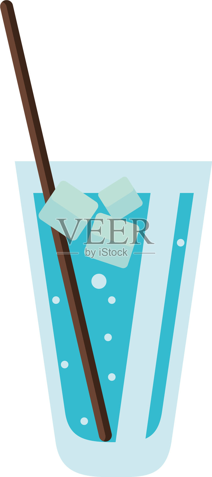 有冰块图标的水杯插画图片素材