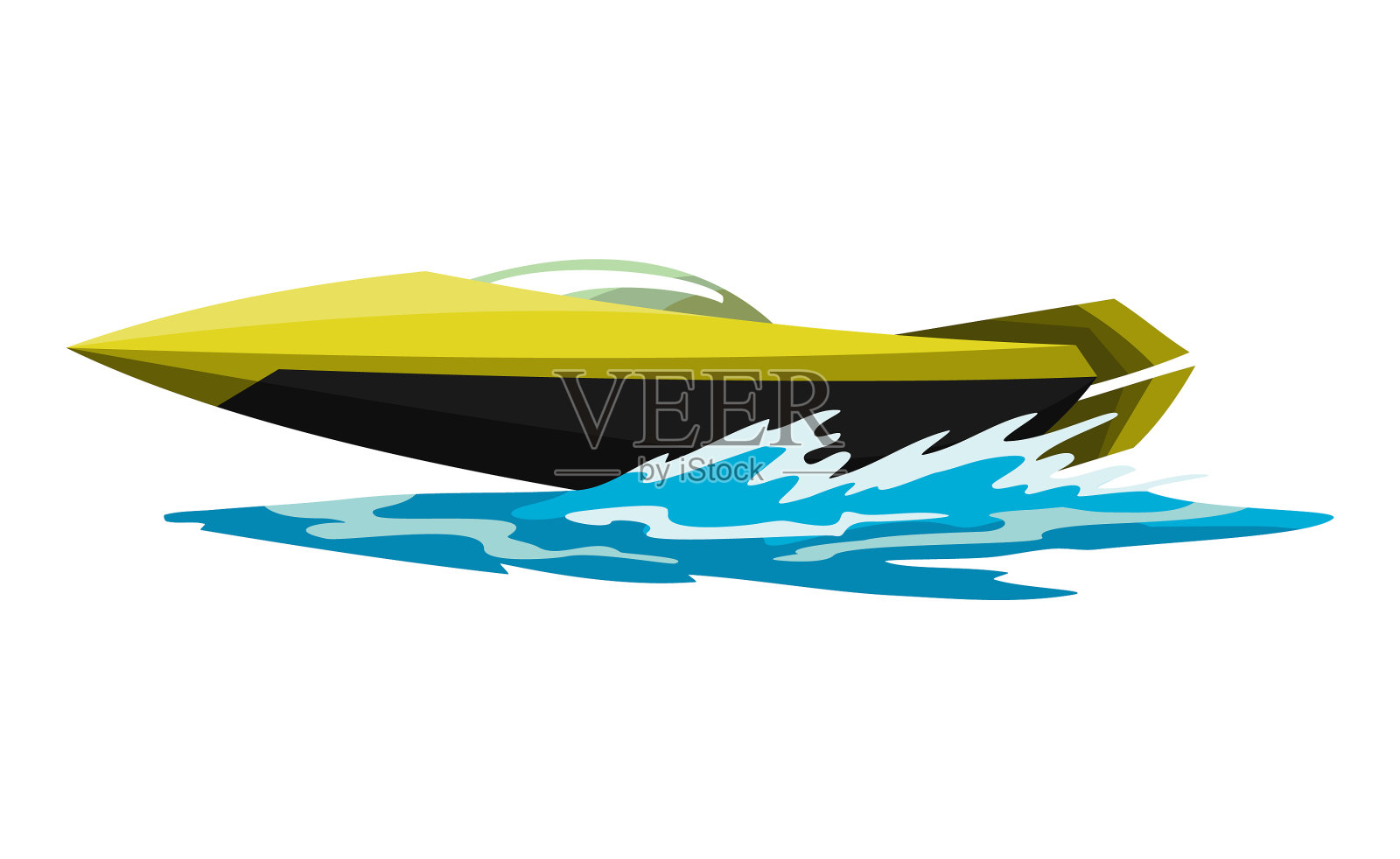 加速摩托艇，水上或内河车辆运动设计元素图片