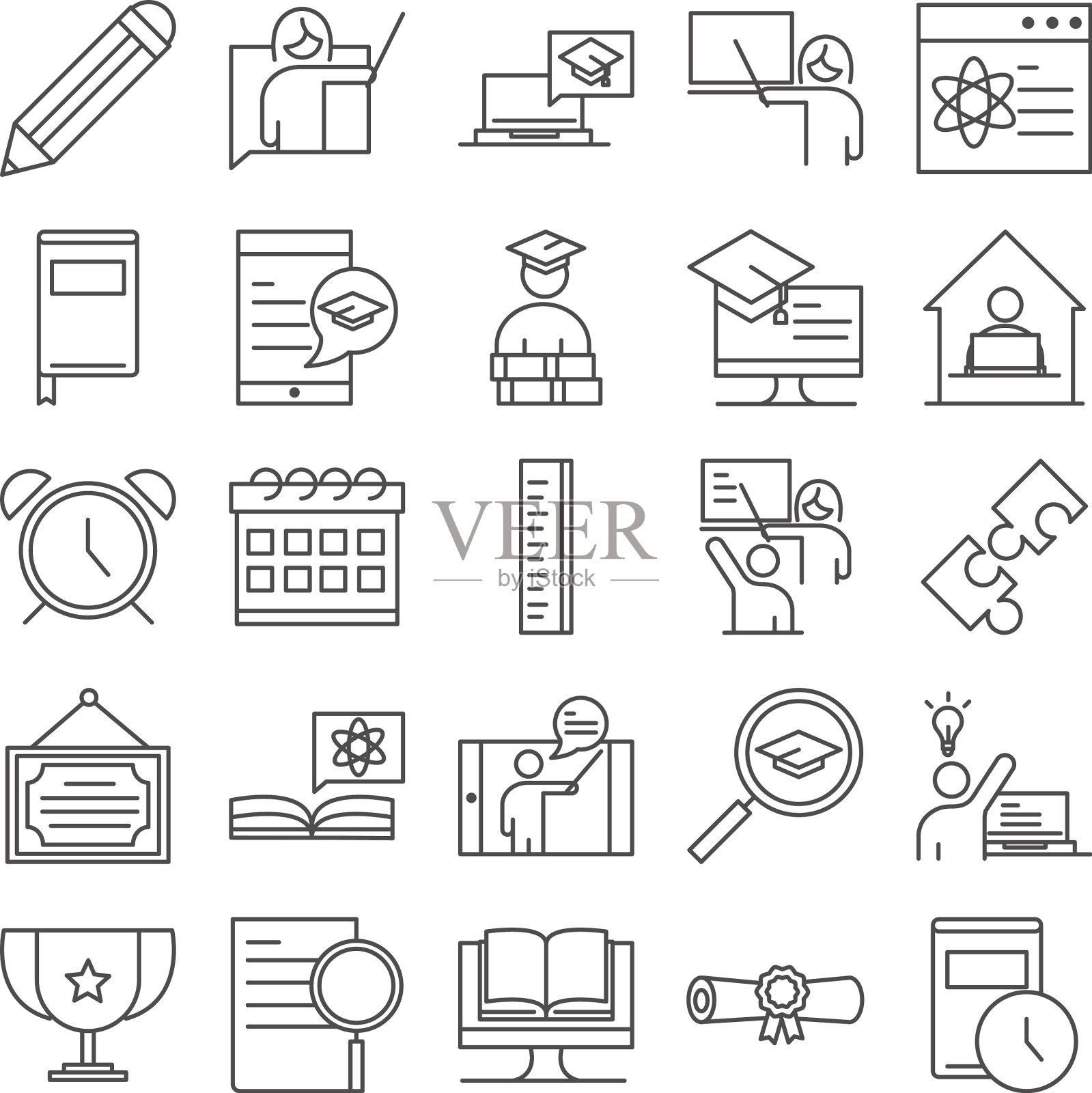 教学校教育和学知识图标素材