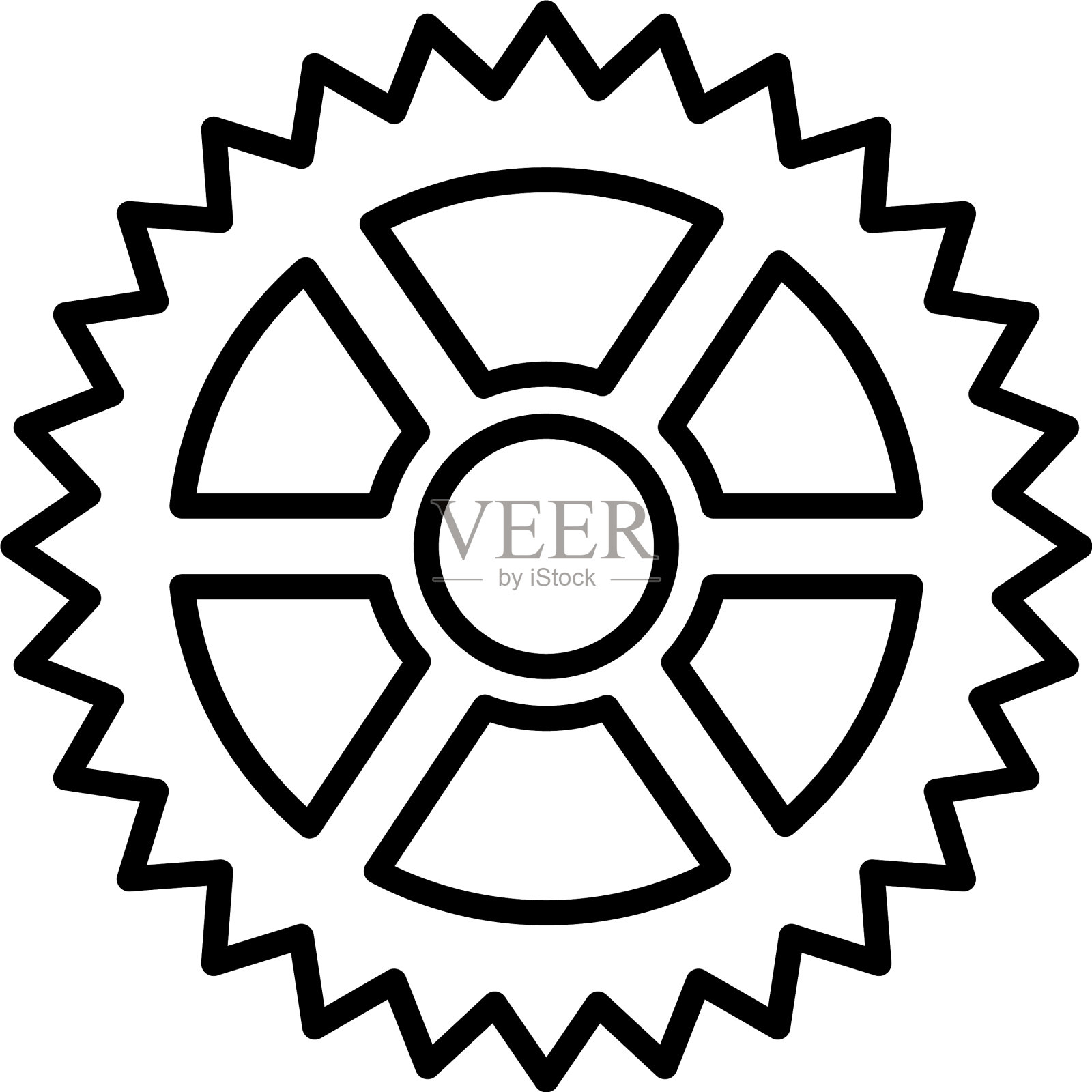 齿轮自行车线风格图标插画图片素材