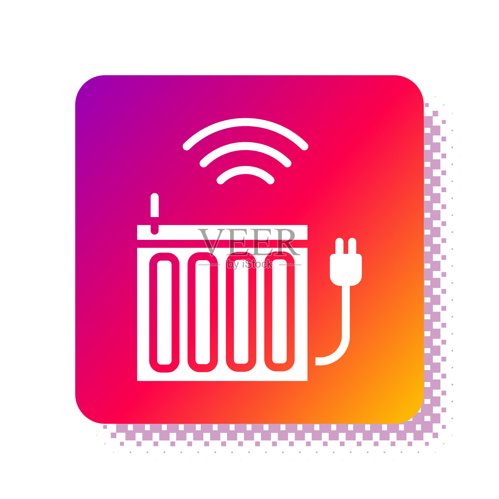 白色智能供暖散热器系统图标隔离图标素材