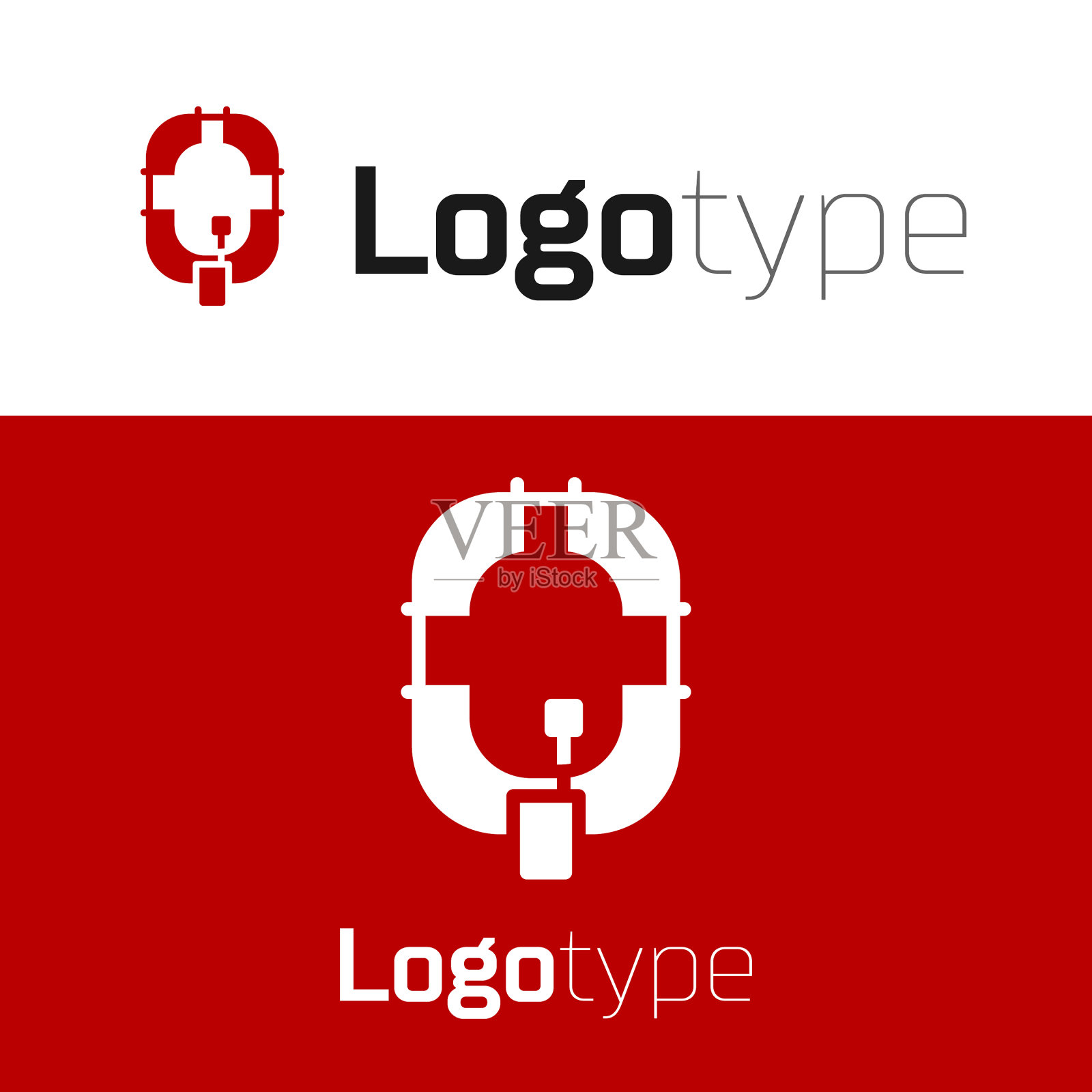 红色充气船图标孤立在白色插画图片素材