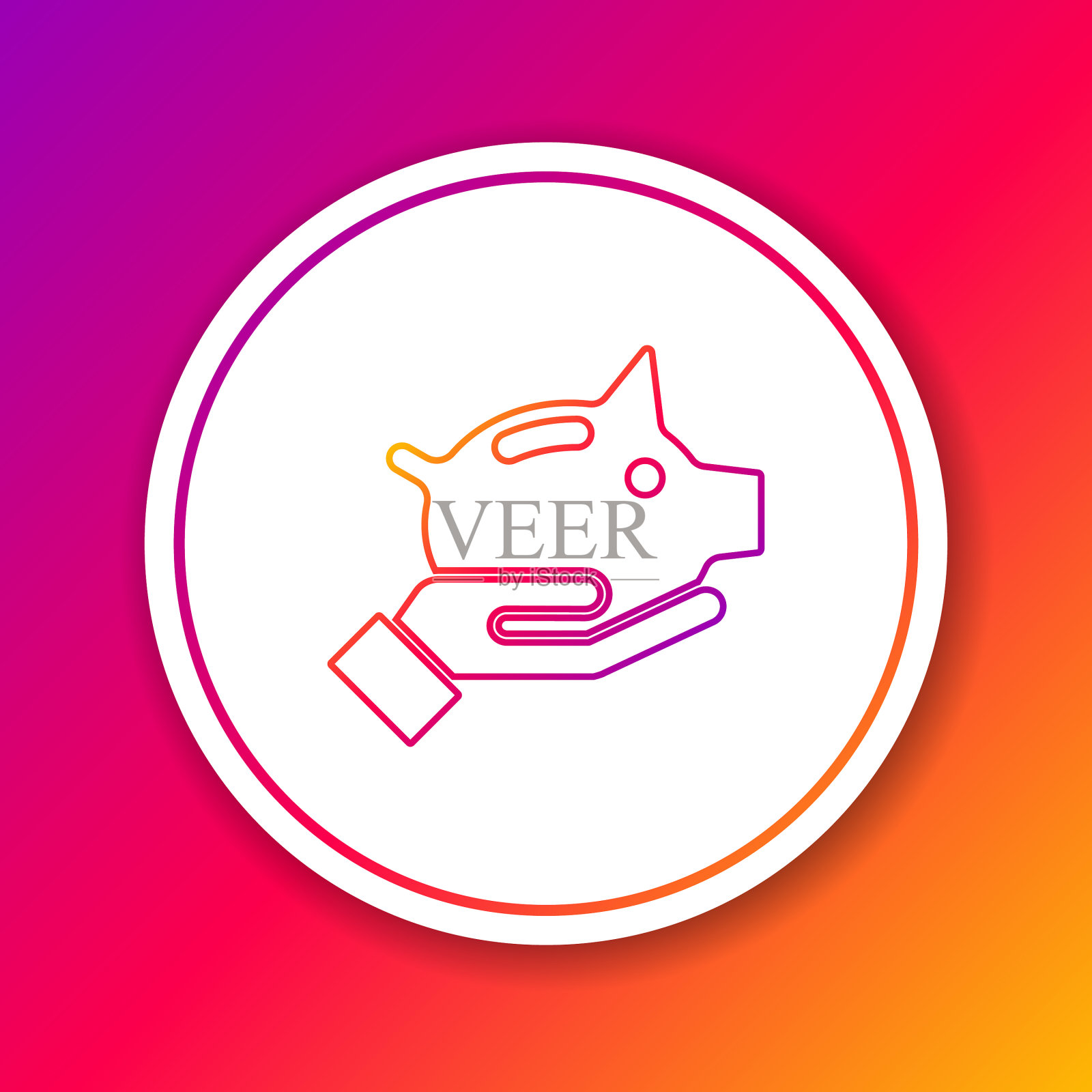 颜色线存钱罐图标隔离颜色插画图片素材