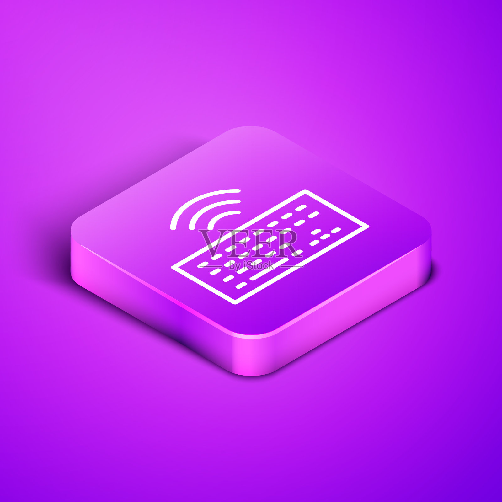 等距线无线电脑键盘图标插画图片素材