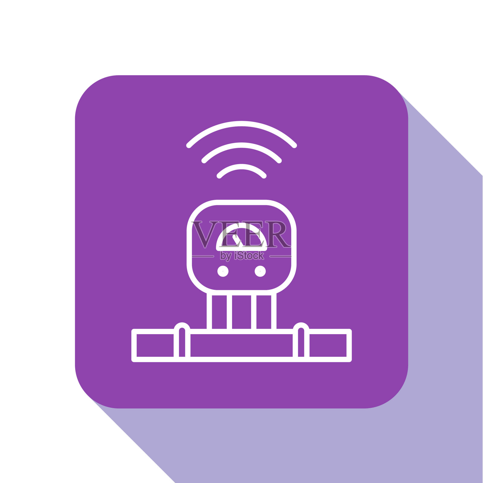 白线智能传感器系统图标隔离插画图片素材