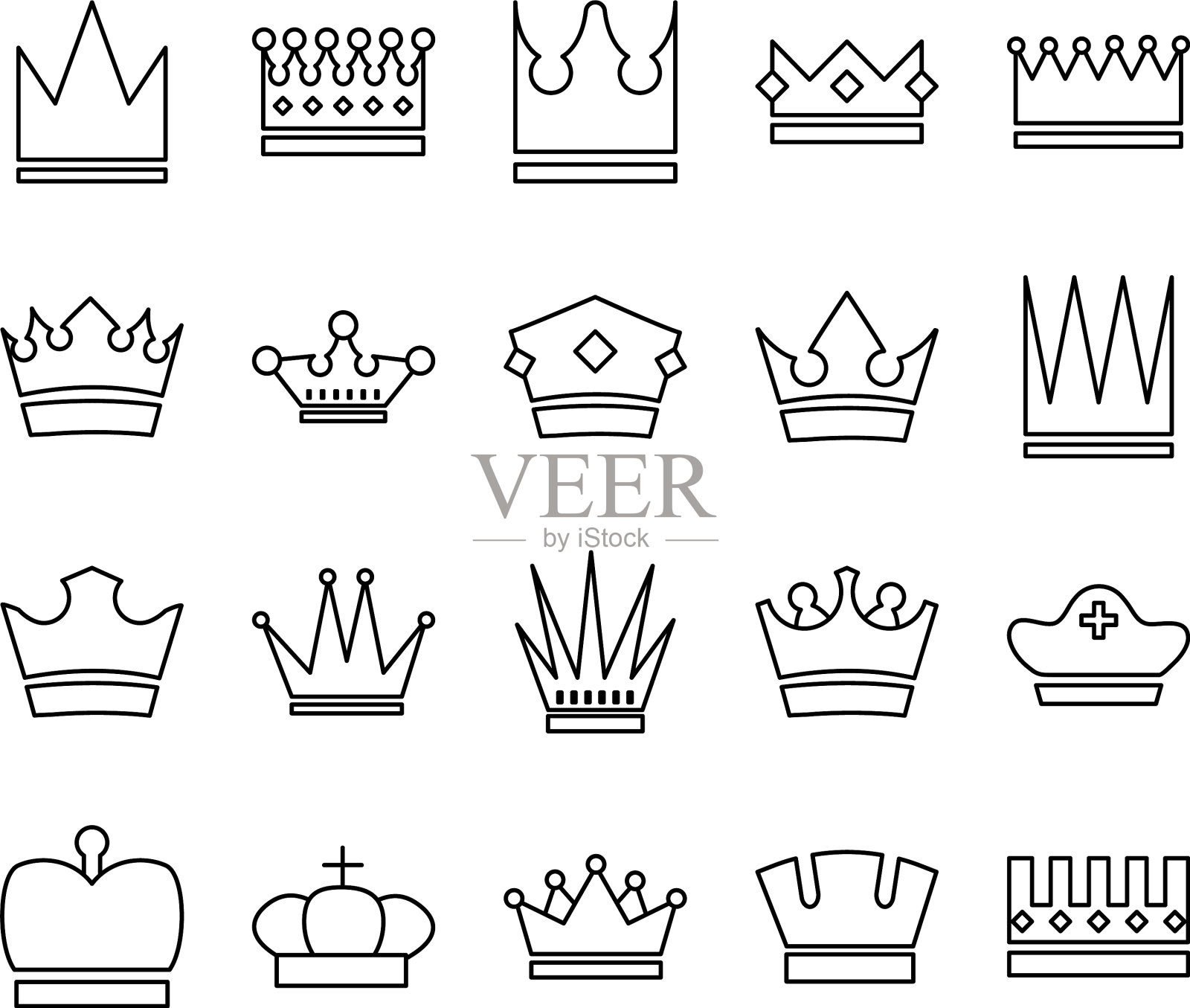 捆绑皇冠皇家集图标图标素材