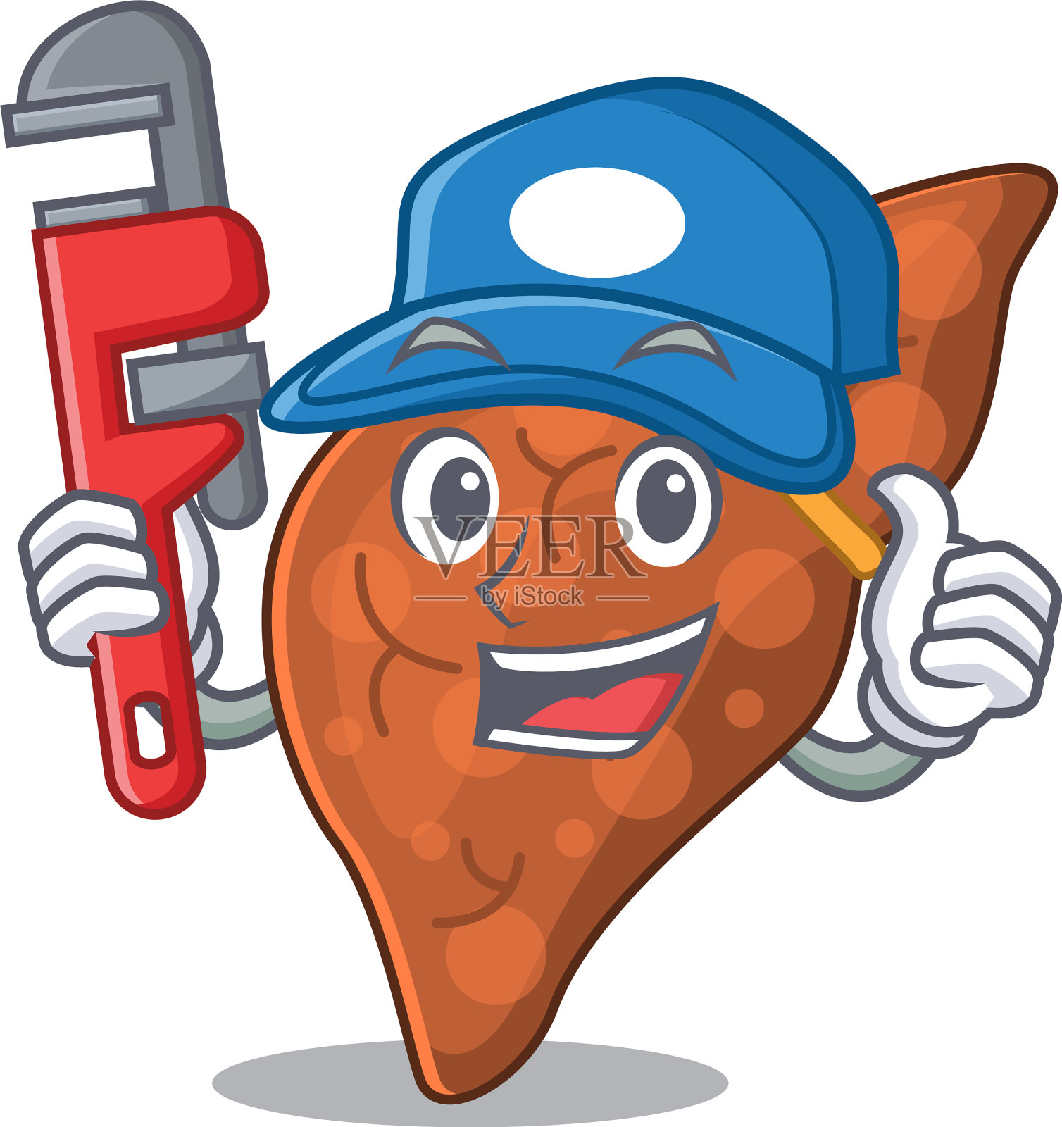 人类肝纤维化智能水管工卡通插画图片素材