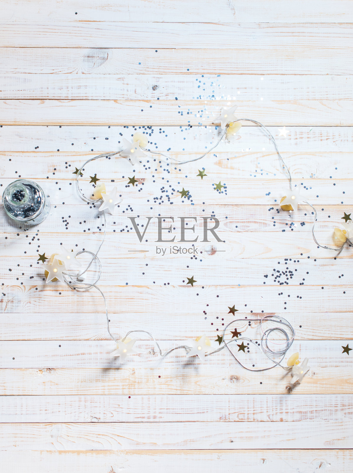 圣诞背景卡装饰与金色的星星照片摄影图片