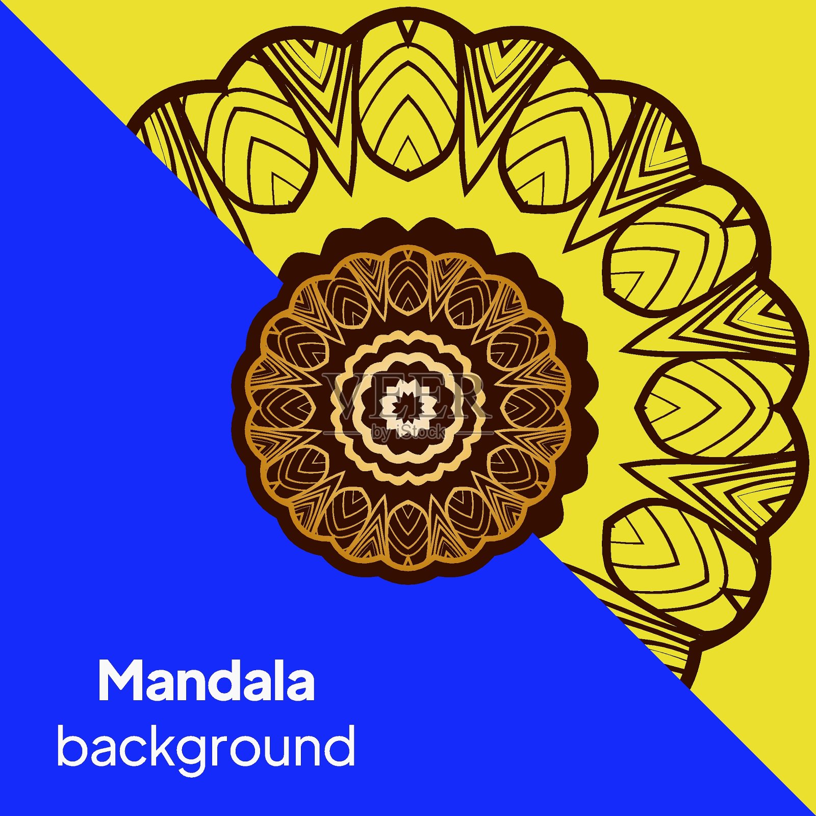 豪华背景与曼荼罗。矢量插图。装饰优雅的请柬婚礼卡片，请柬。插画图片素材