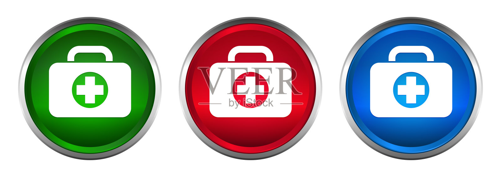 急救包图标至尊圆形按钮集设计插图插画图片素材