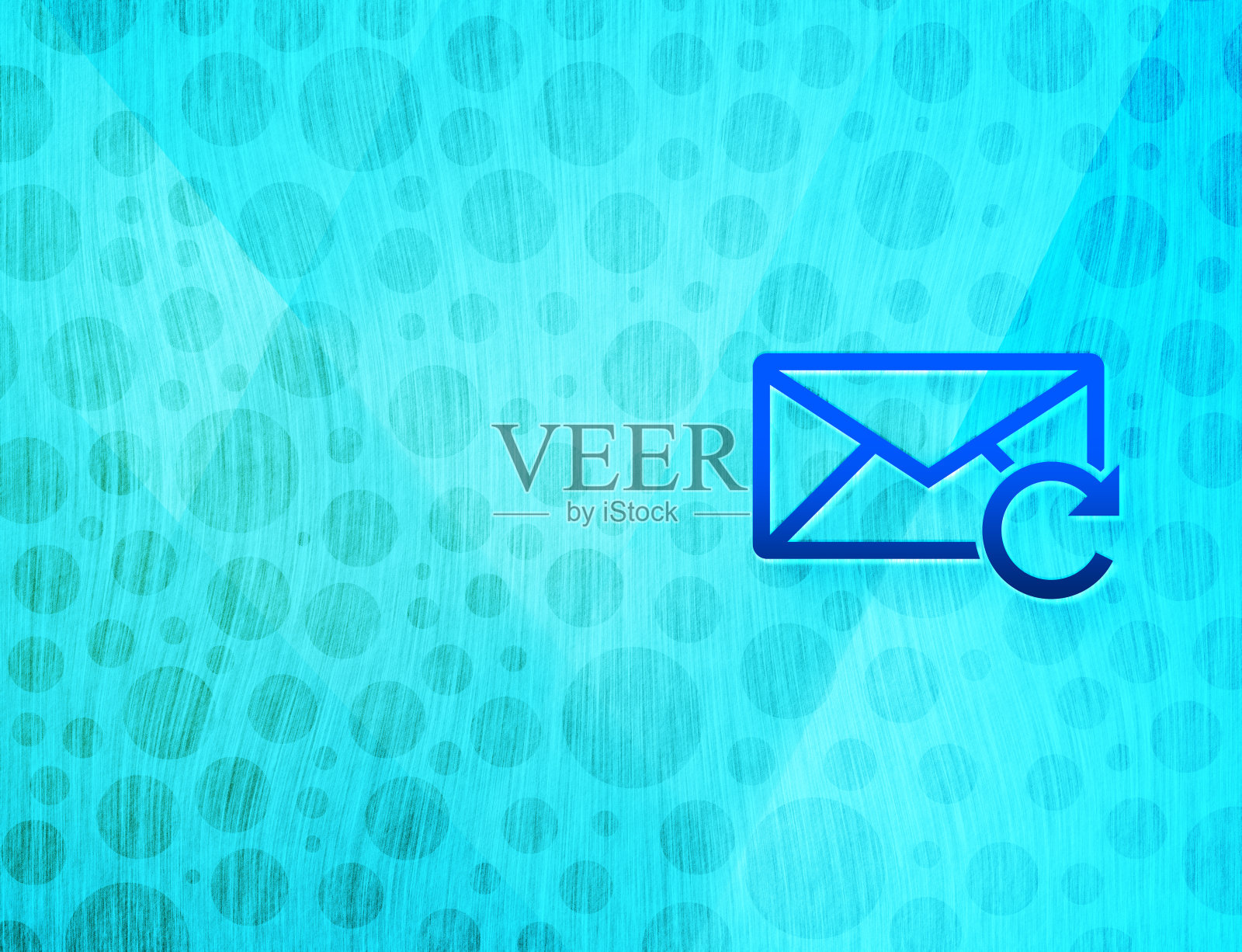 刷新电子邮件图标闪亮的气泡抽象青蓝背景湿水纹理插图插画图片素材