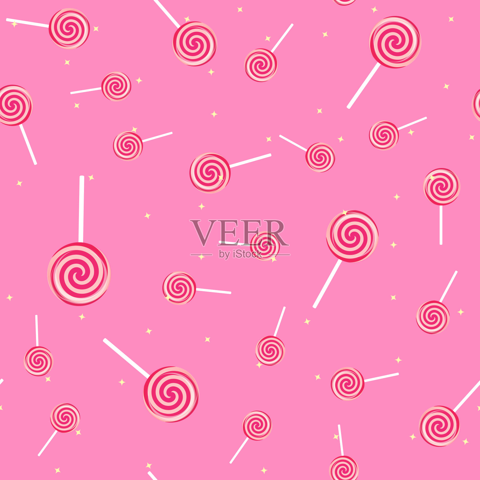 甜棒棒糖无缝图案背景。矢量图设计元素图片