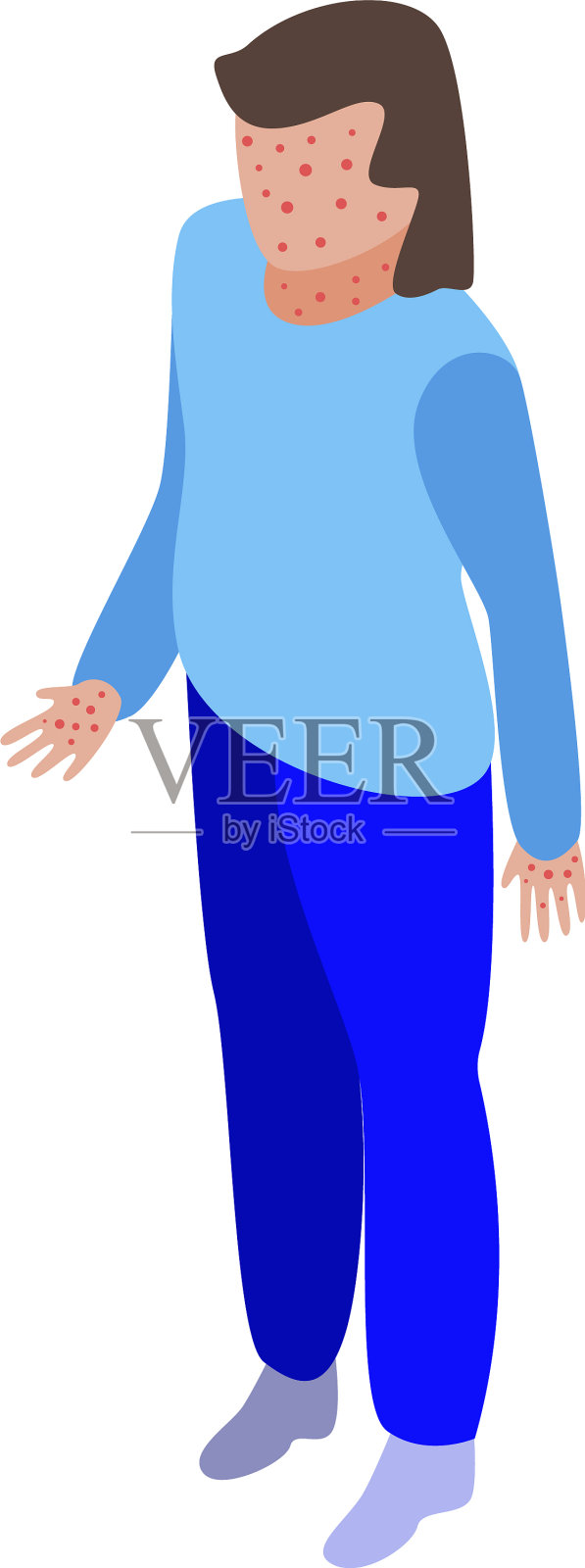 麻疹门诊护士图标等距样式插画图片素材